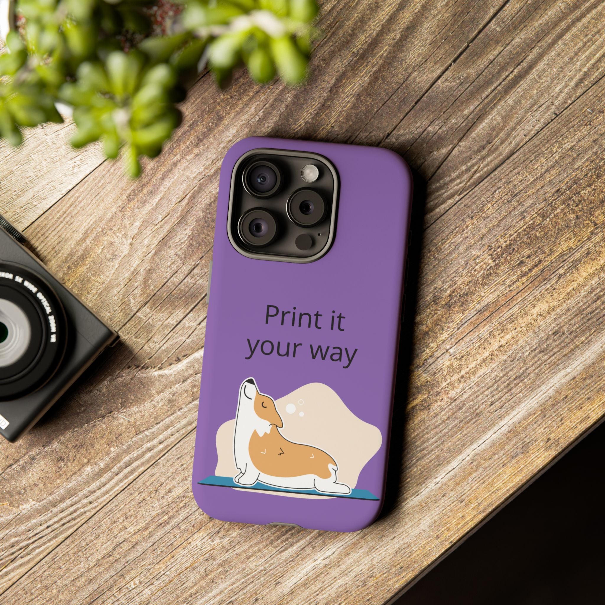 Corgi Stretch Phone Case – "Print it your way" Purple Protective Case