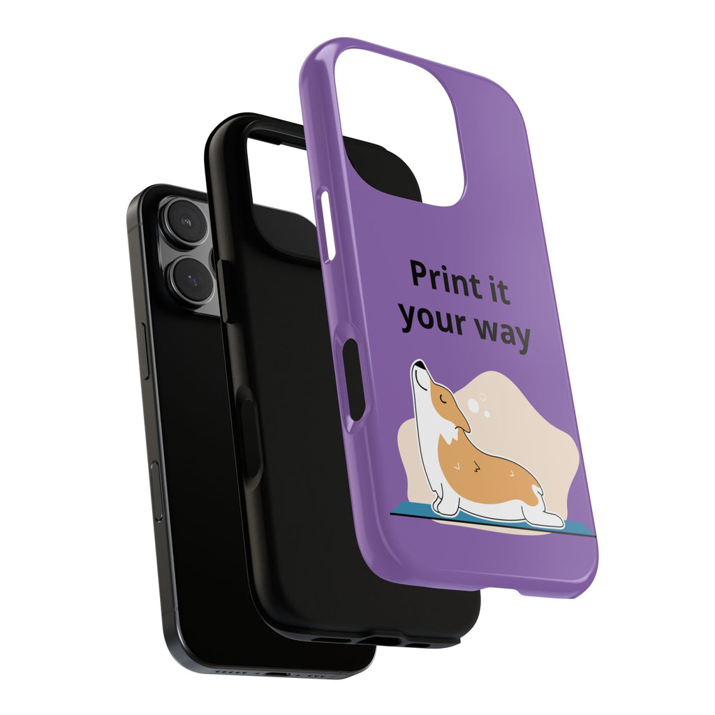 Corgi Stretch Phone Case – "Print it your way" Purple Protective Case