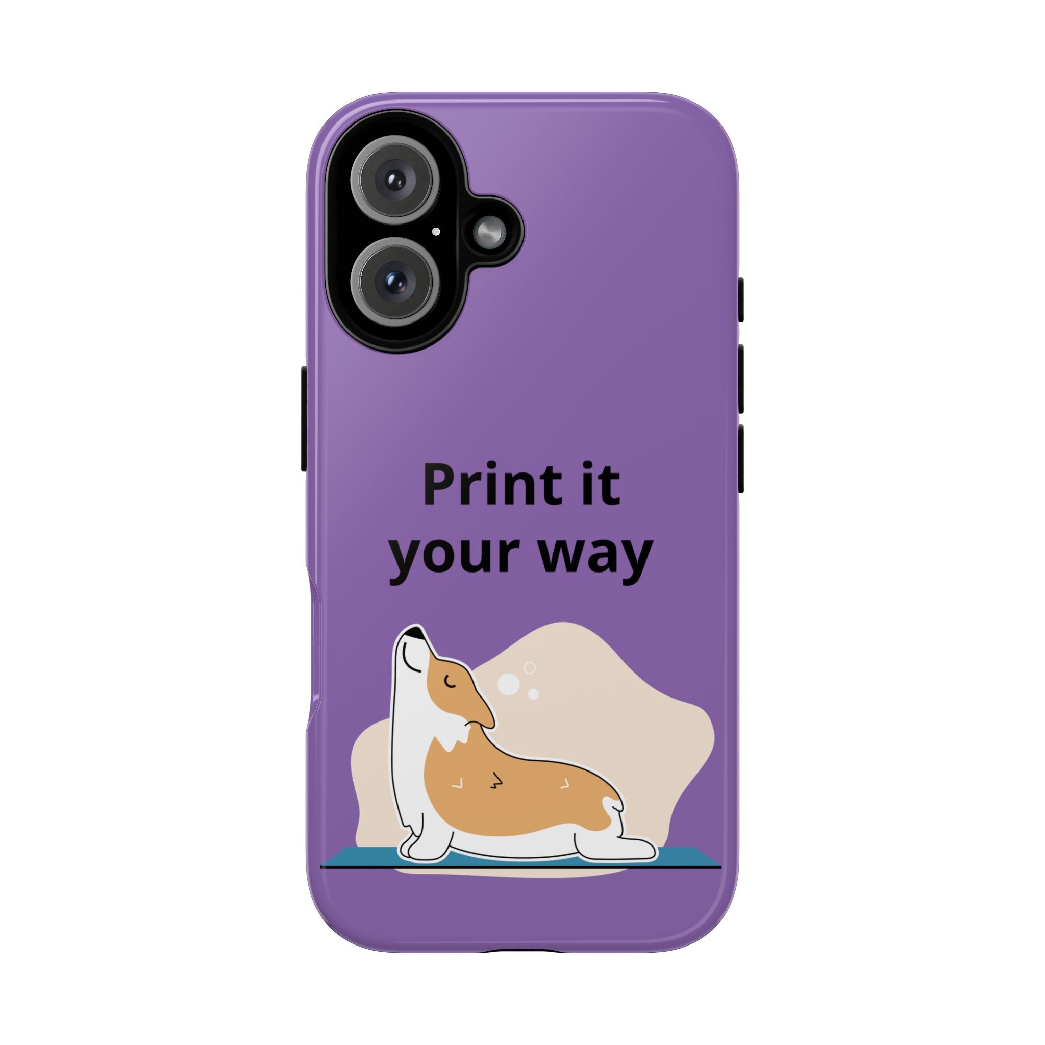 Corgi Stretch Phone Case – "Print it your way" Purple Protective Case
