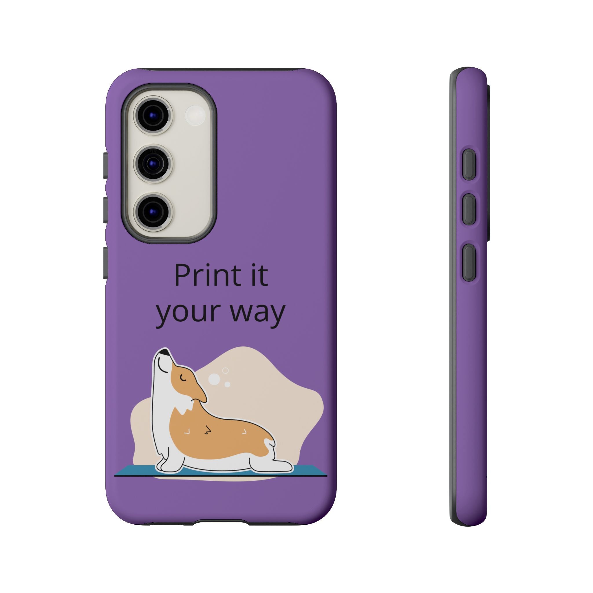 Corgi Stretch Phone Case – "Print it your way" Purple Protective Case