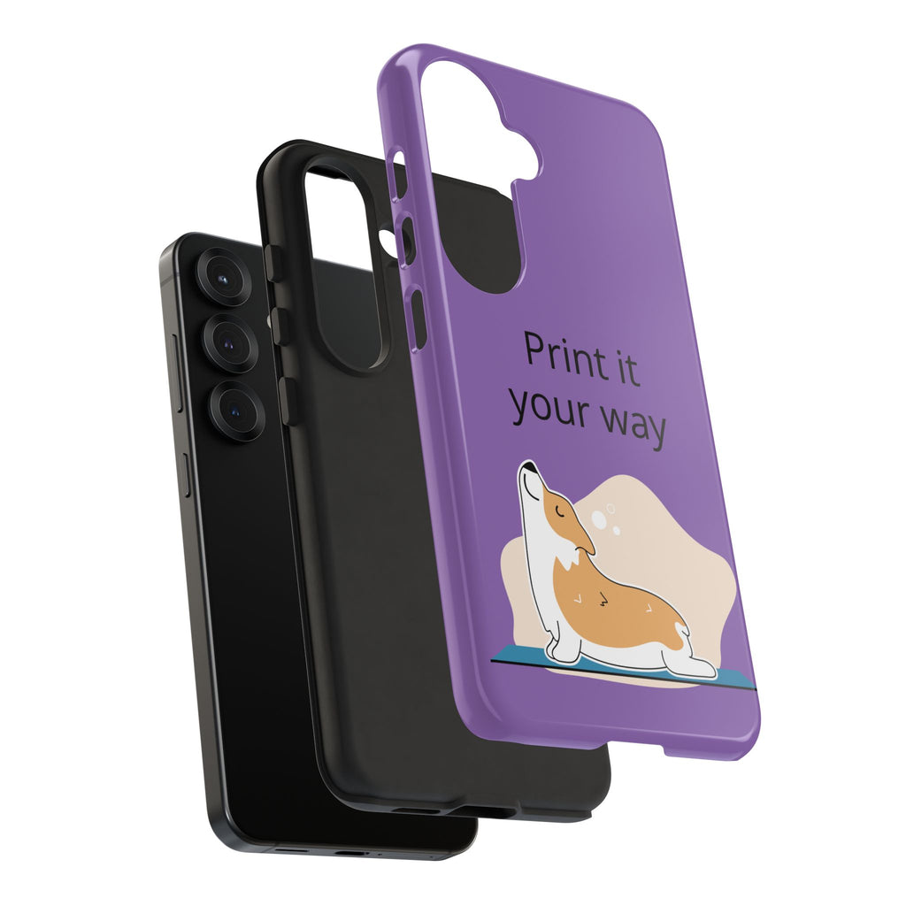 Corgi Stretch Phone Case – "Print it your way" Purple Protective Case