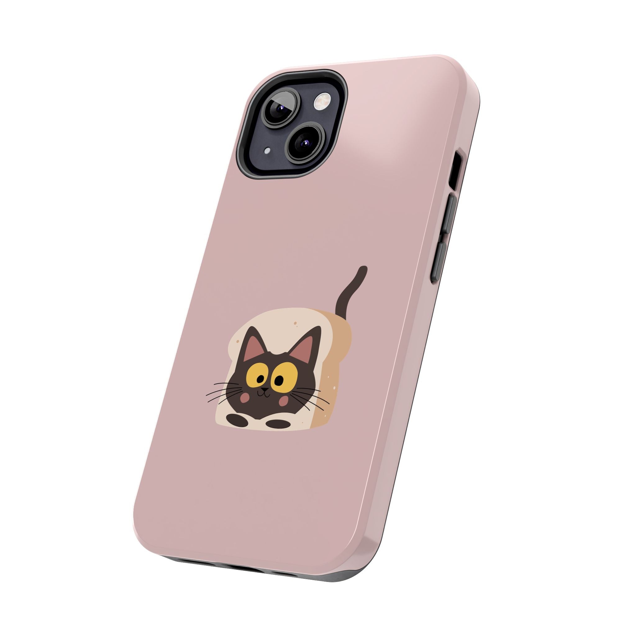 Tough Phone Case — Cute Black Cat in Bread Illustration (Protective iPhone Case)