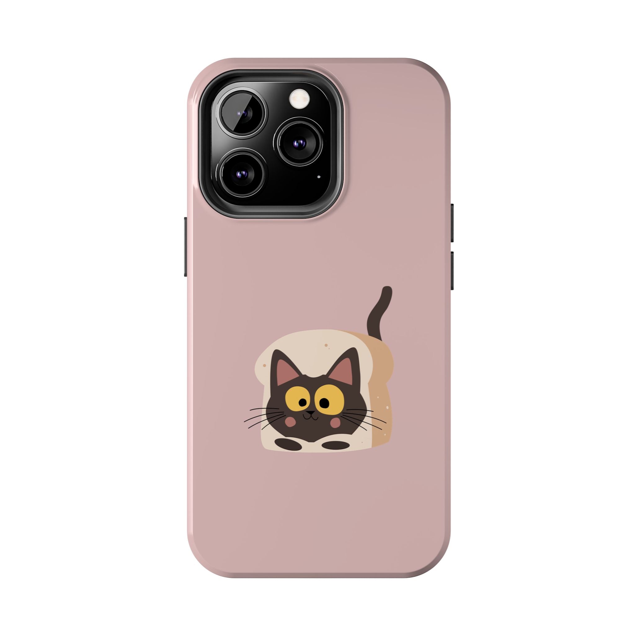 Tough Phone Case — Cute Black Cat in Bread Illustration (Protective iPhone Case)