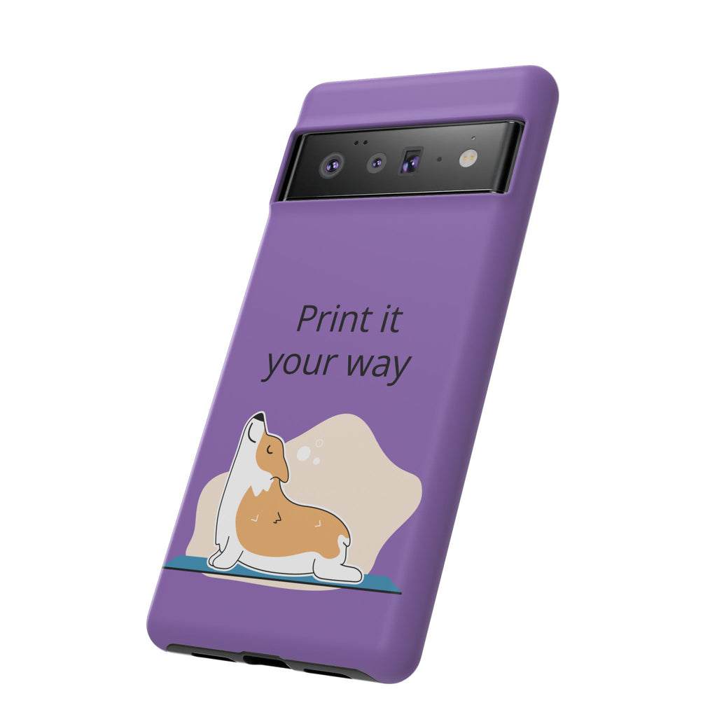 Corgi Stretch Phone Case – "Print it your way" Purple Protective Case