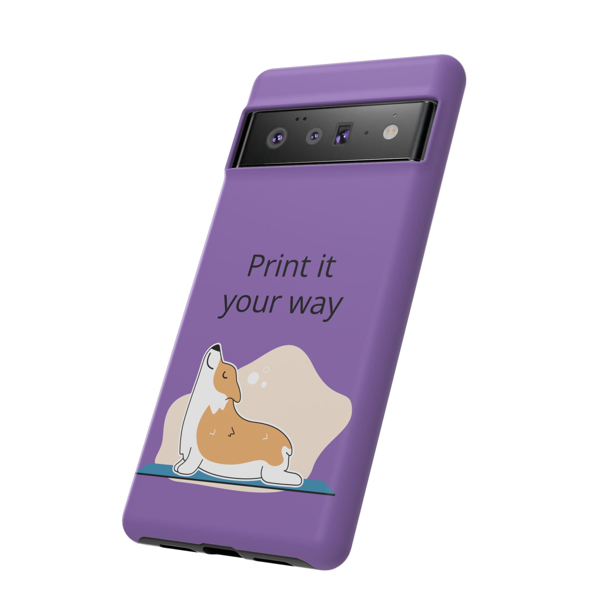 Corgi Stretch Phone Case – "Print it your way" Purple Protective Case