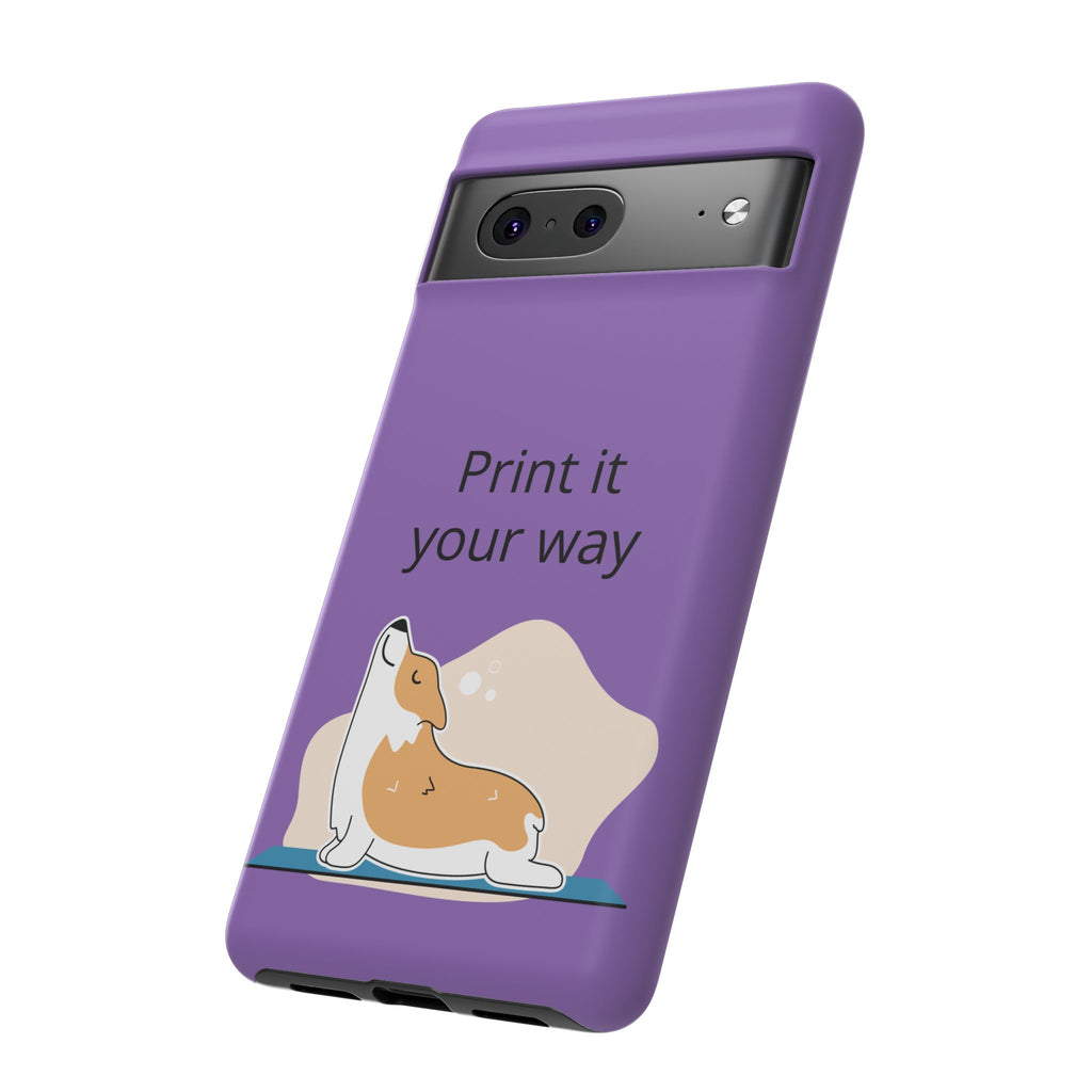 Corgi Stretch Phone Case – "Print it your way" Purple Protective Case