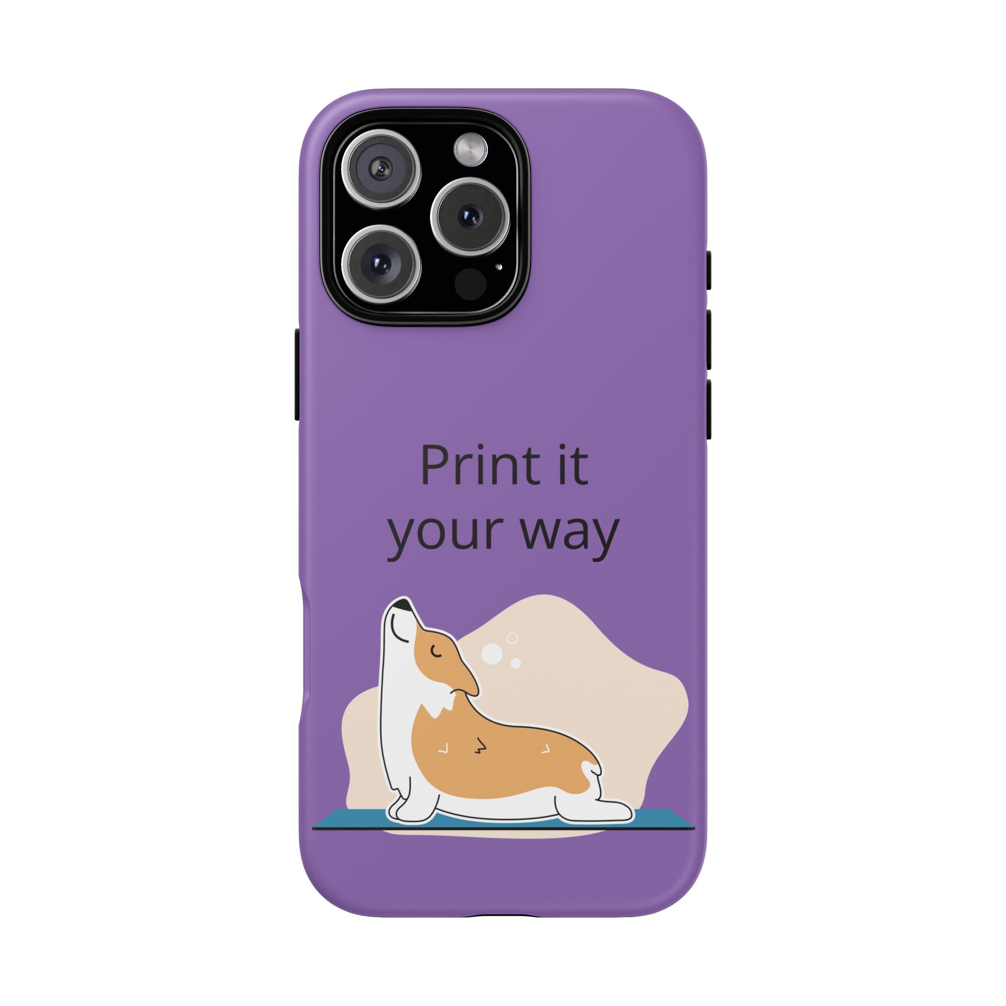 Corgi Stretch Phone Case – "Print it your way" Purple Protective Case