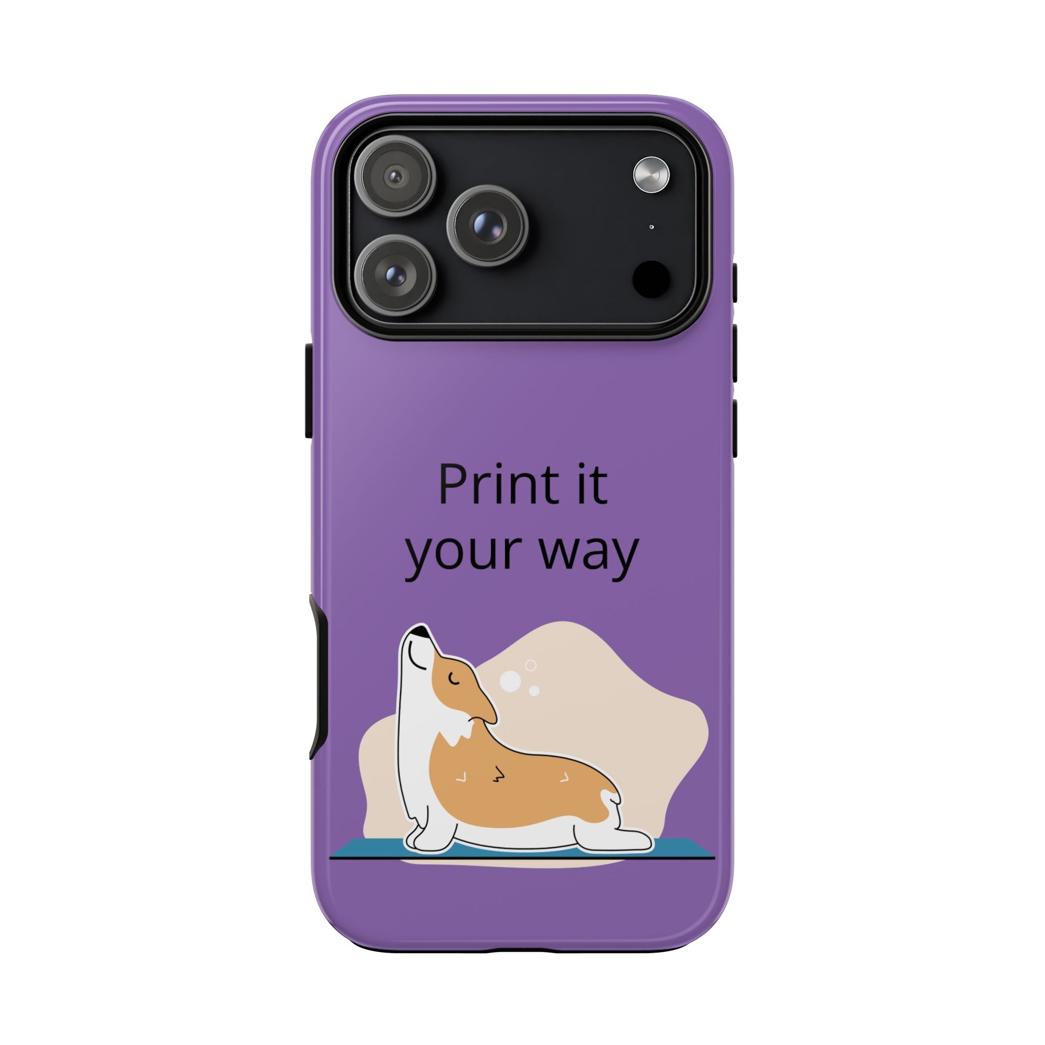 Corgi Stretch Phone Case – "Print it your way" Purple Protective Case
