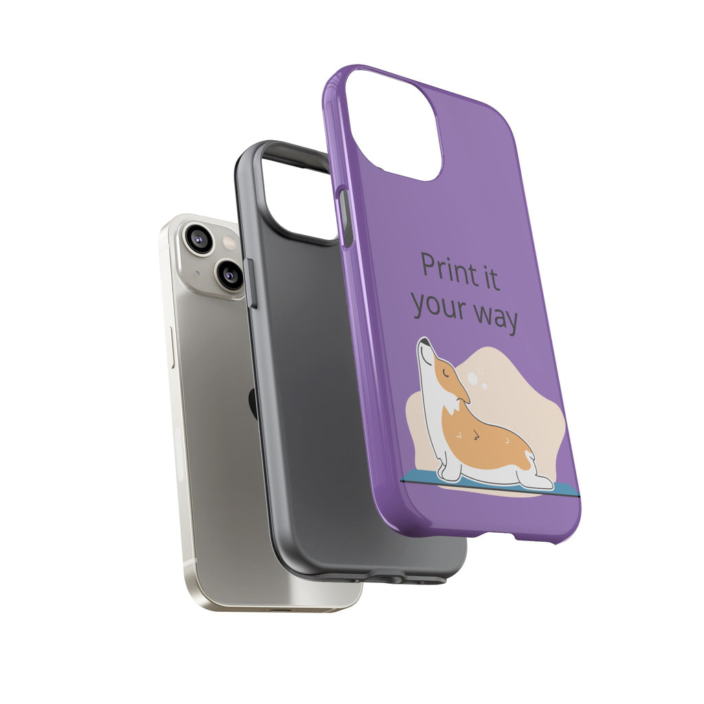 Corgi Stretch Phone Case – "Print it your way" Purple Protective Case