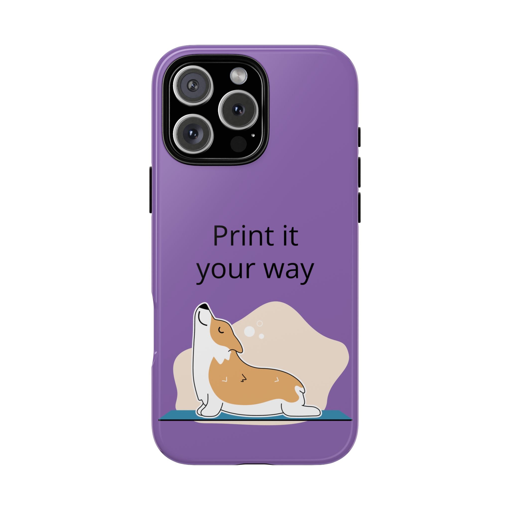 Corgi Stretch Phone Case – "Print it your way" Purple Protective Case