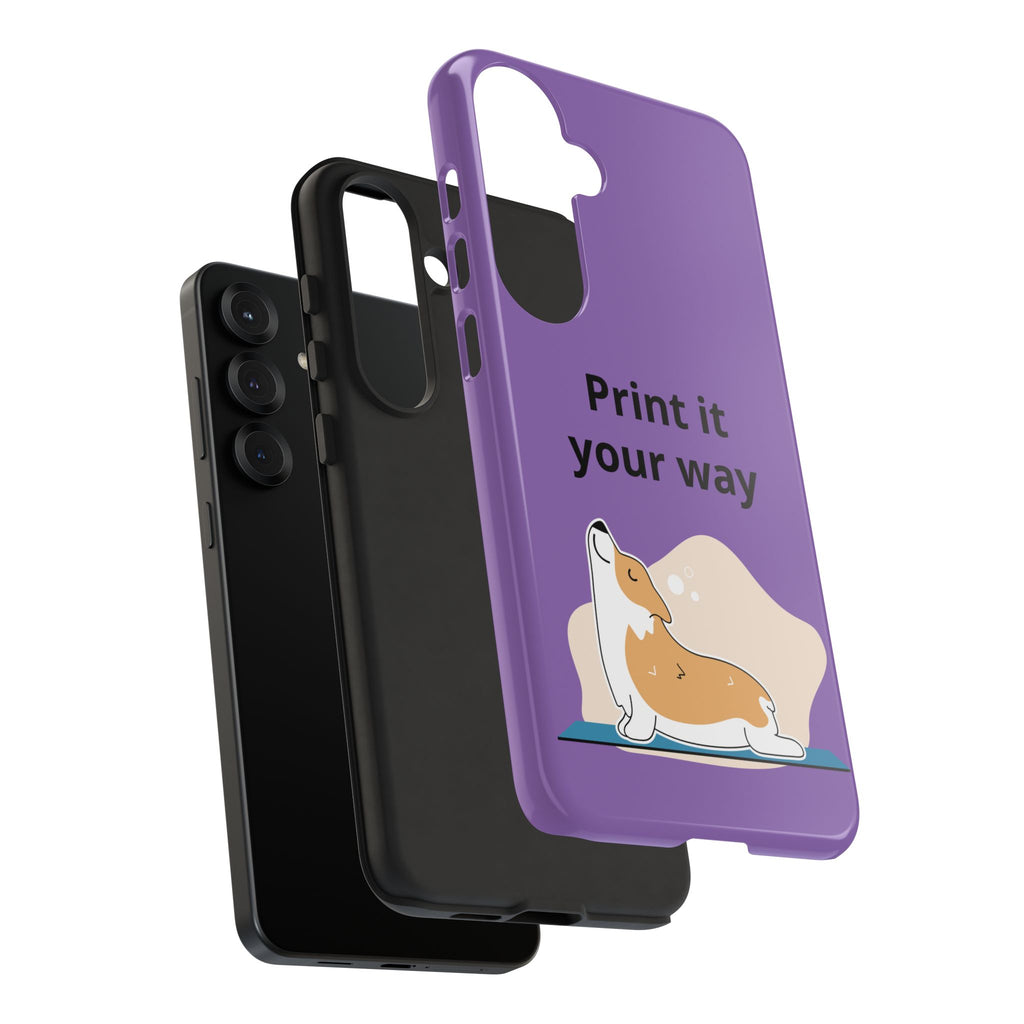 Corgi Stretch Phone Case – "Print it your way" Purple Protective Case