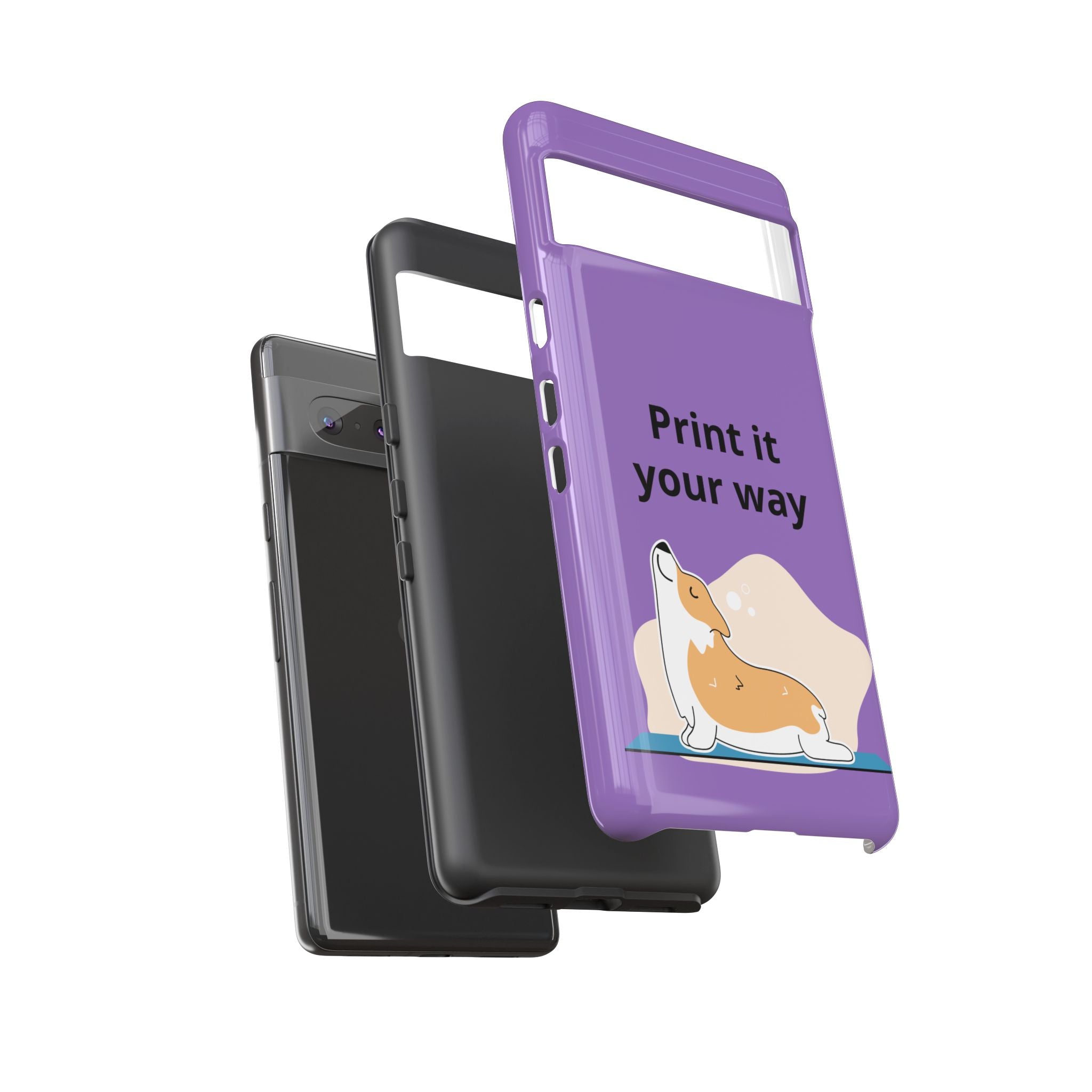 Corgi Stretch Phone Case – "Print it your way" Purple Protective Case