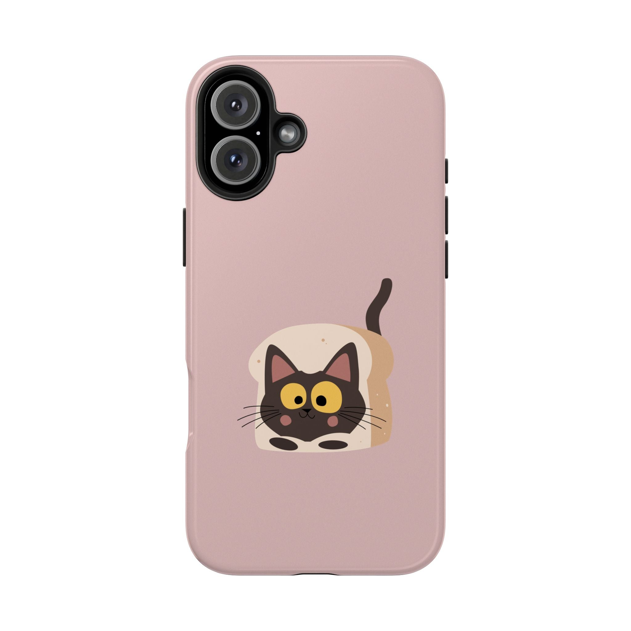 Tough Phone Case — Cute Black Cat in Bread Illustration (Protective iPhone Case)