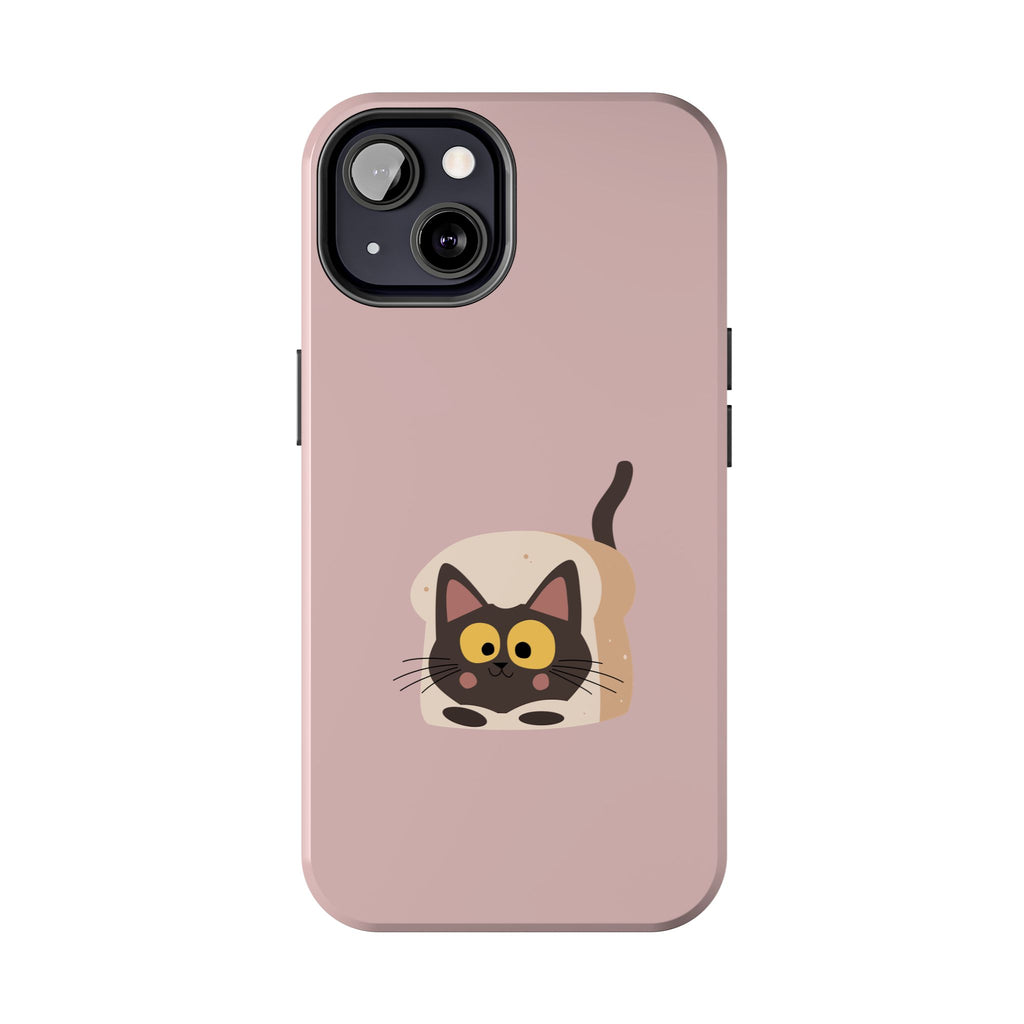 Tough Phone Case — Cute Black Cat in Bread Illustration (Protective iPhone Case)