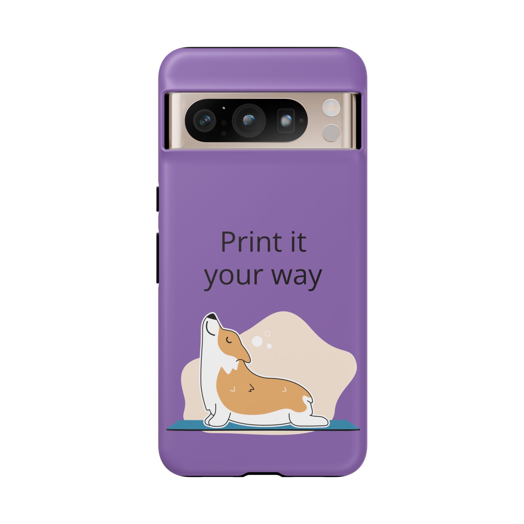 Corgi Stretch Phone Case – "Print it your way" Purple Protective Case