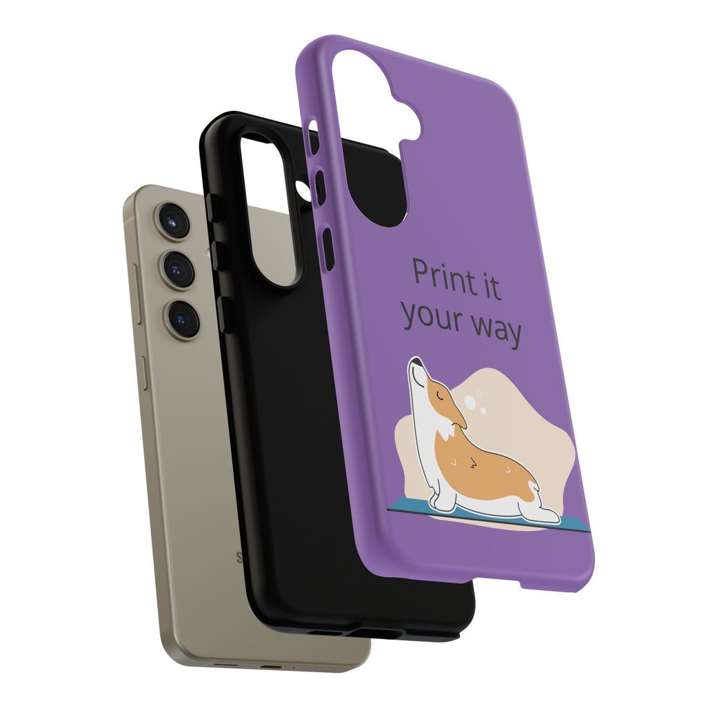 Corgi Stretch Phone Case – "Print it your way" Purple Protective Case