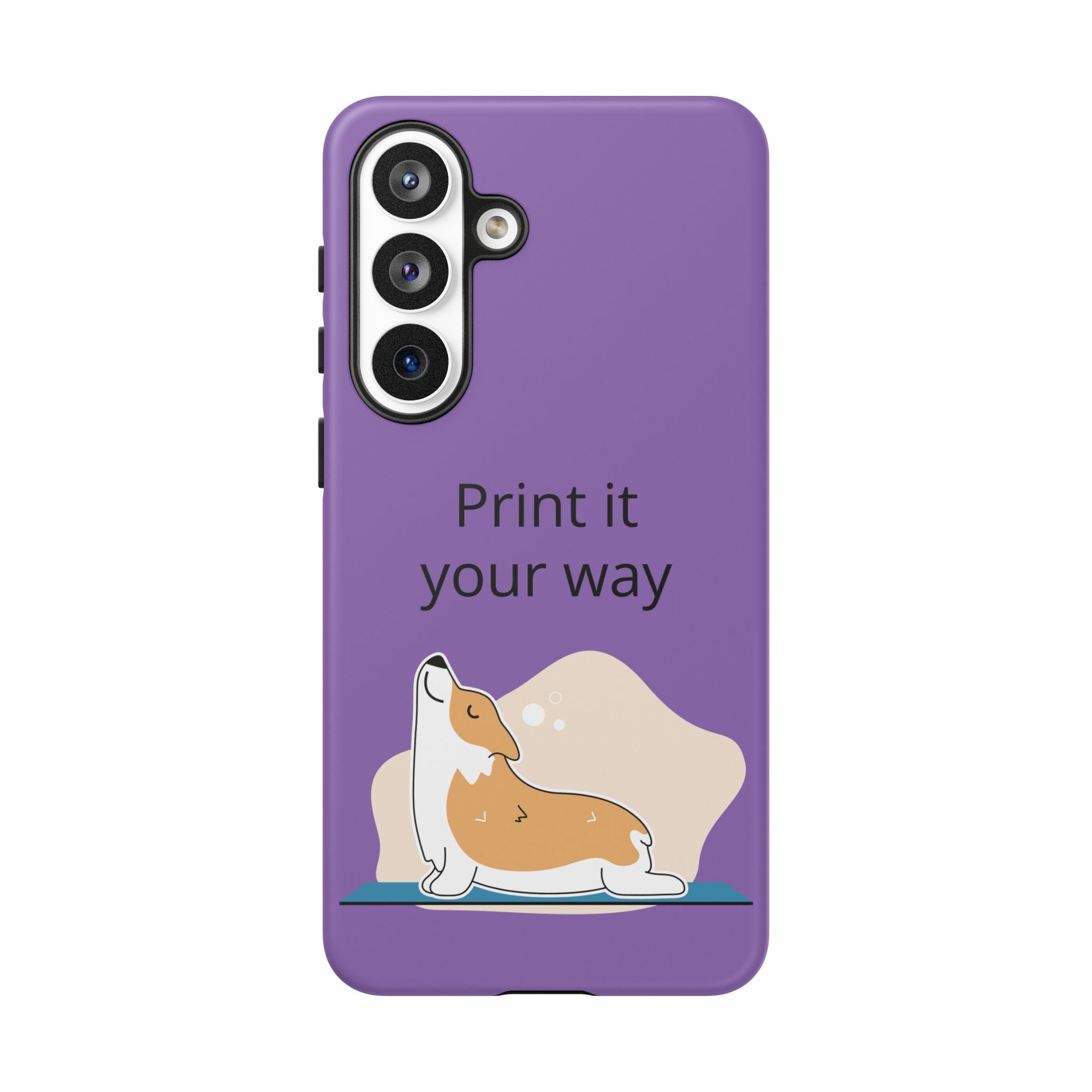 Corgi Stretch Phone Case – "Print it your way" Purple Protective Case