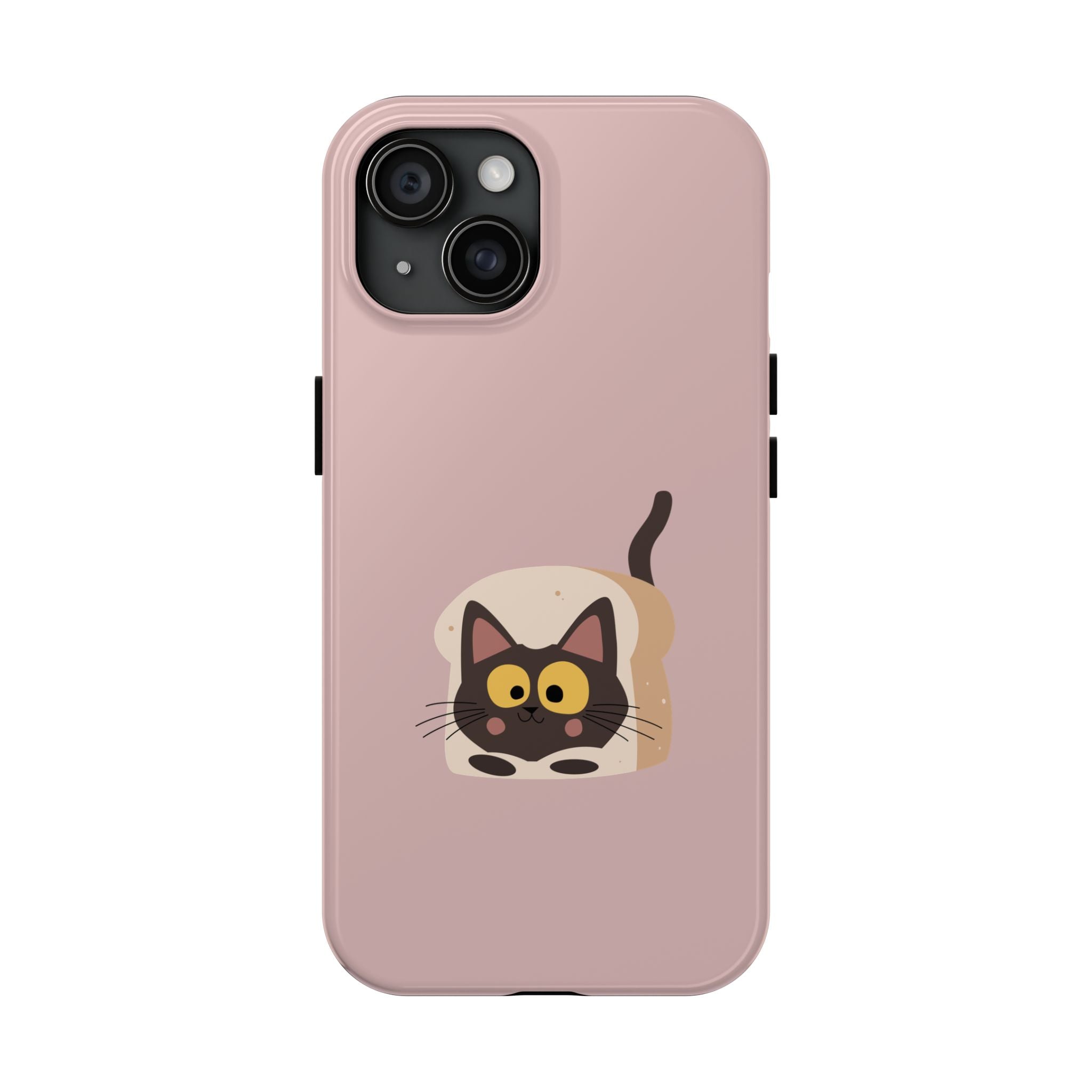 Tough Phone Case — Cute Black Cat in Bread Illustration (Protective iPhone Case)
