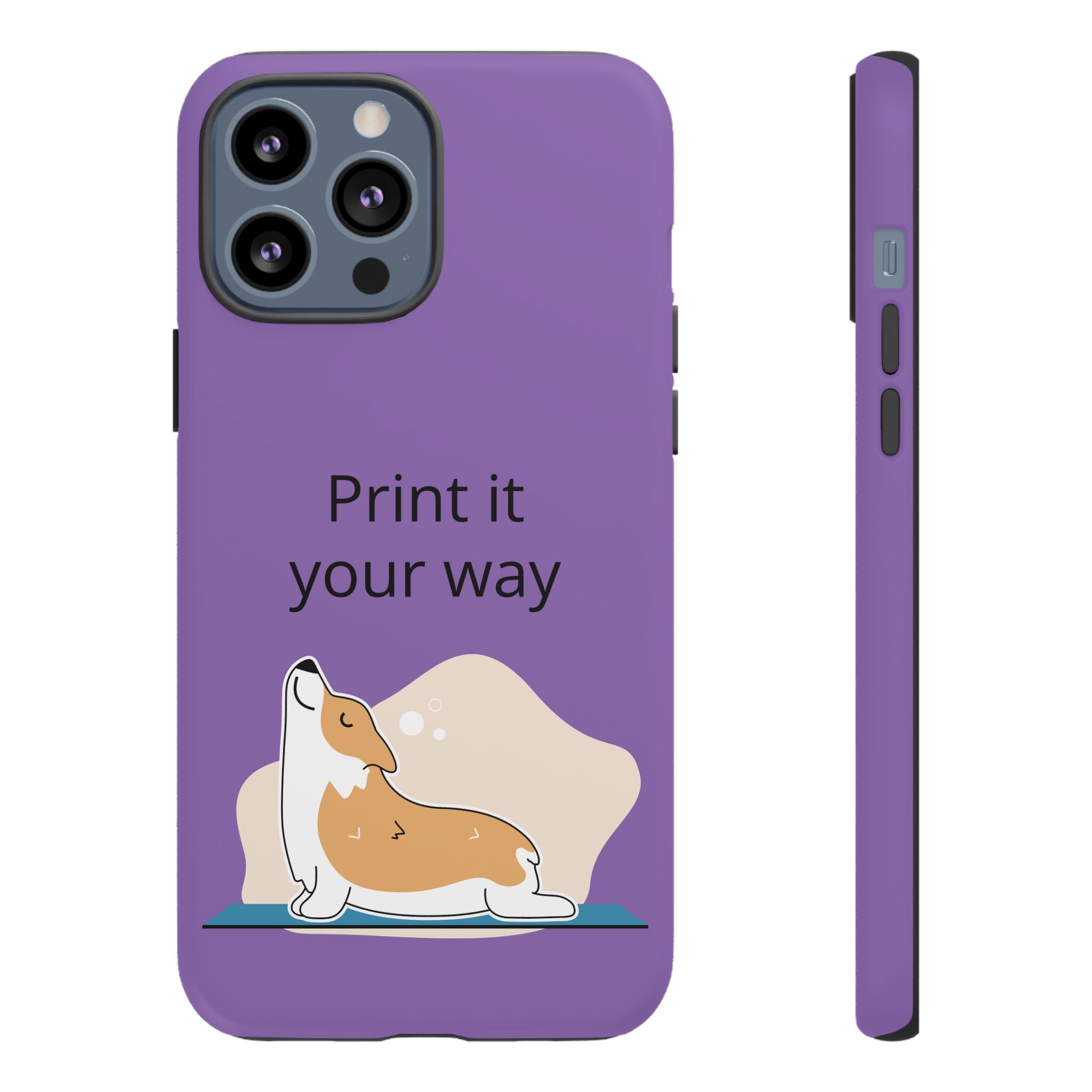 Corgi Stretch Phone Case – "Print it your way" Purple Protective Case