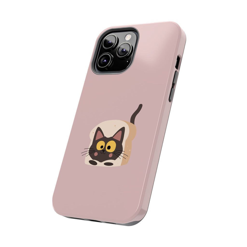Tough Phone Case — Cute Black Cat in Bread Illustration (Protective iPhone Case)