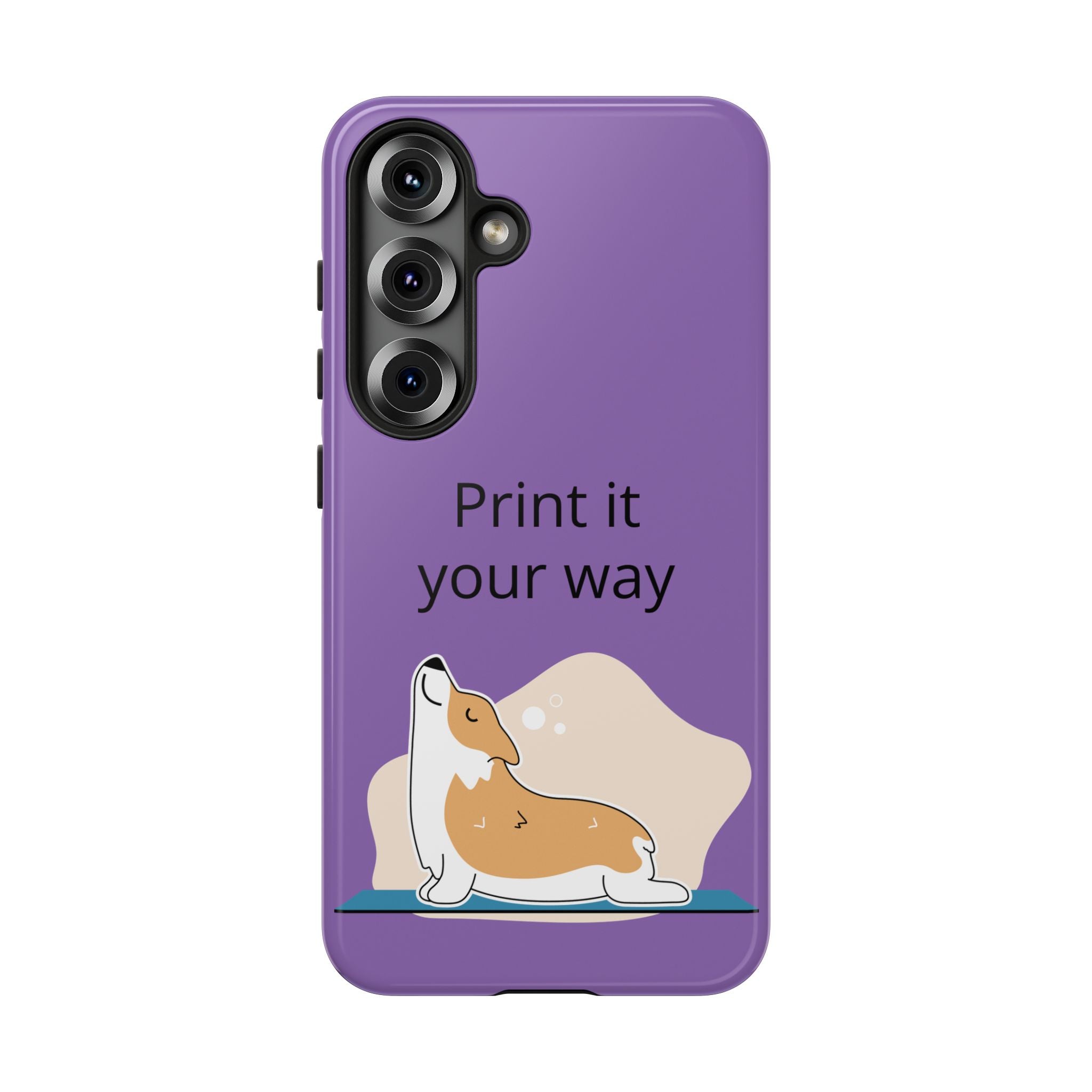Corgi Stretch Phone Case – "Print it your way" Purple Protective Case