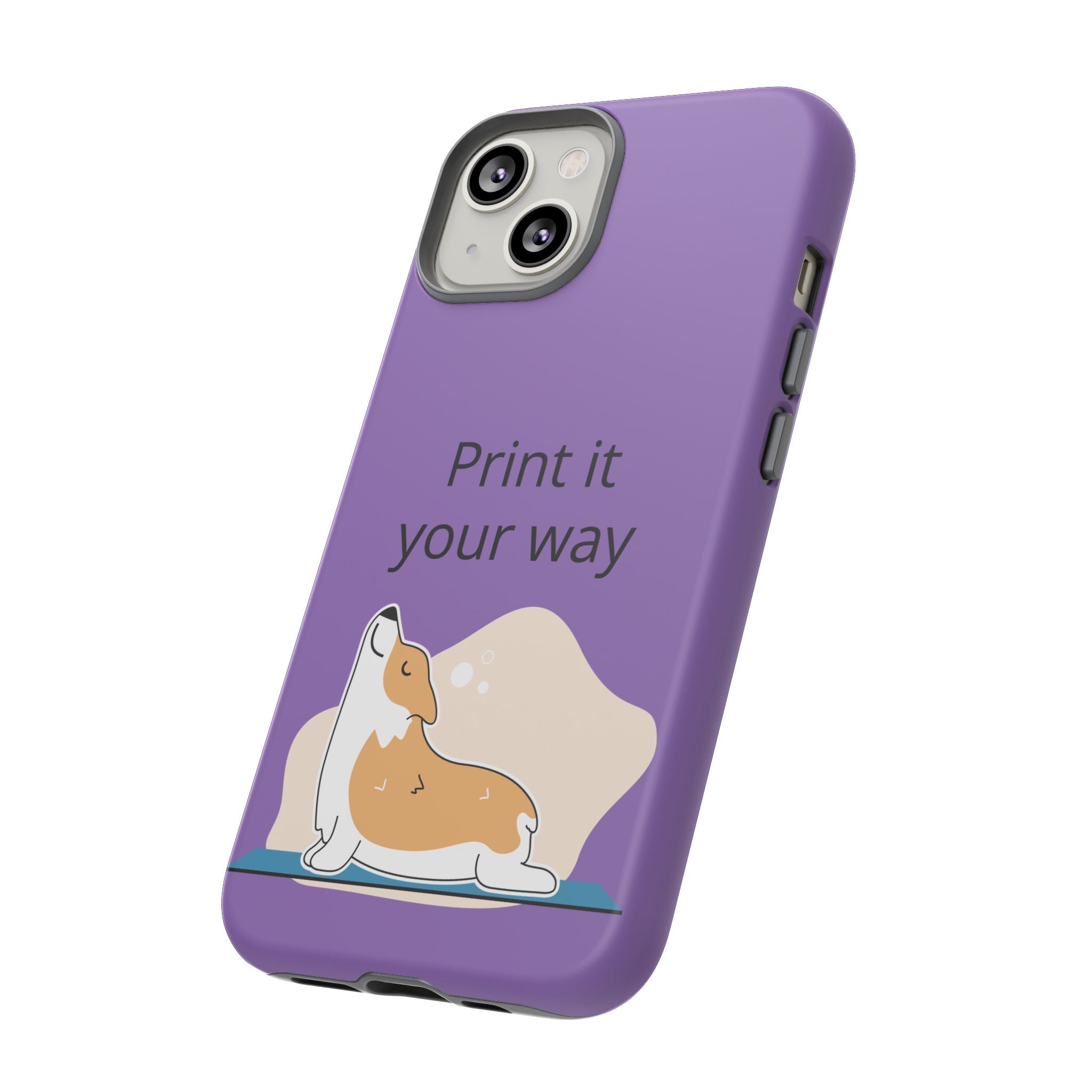 Corgi Stretch Phone Case – "Print it your way" Purple Protective Case