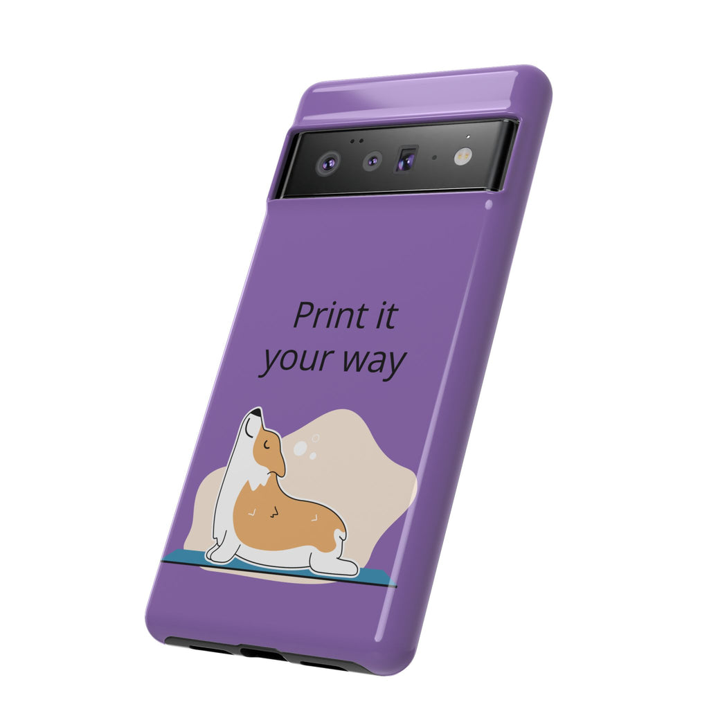 Corgi Stretch Phone Case – "Print it your way" Purple Protective Case