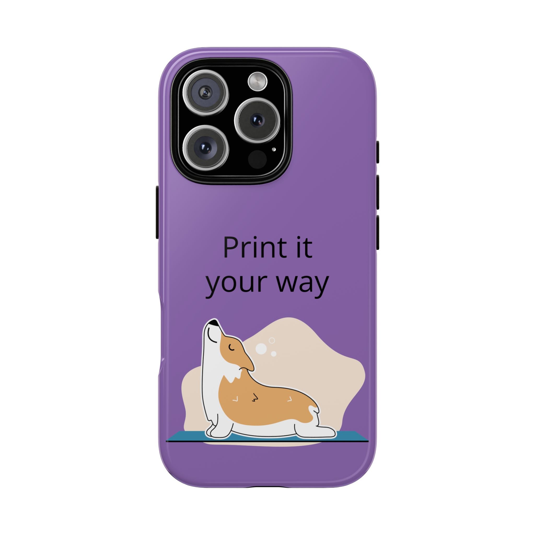 Corgi Stretch Phone Case – "Print it your way" Purple Protective Case
