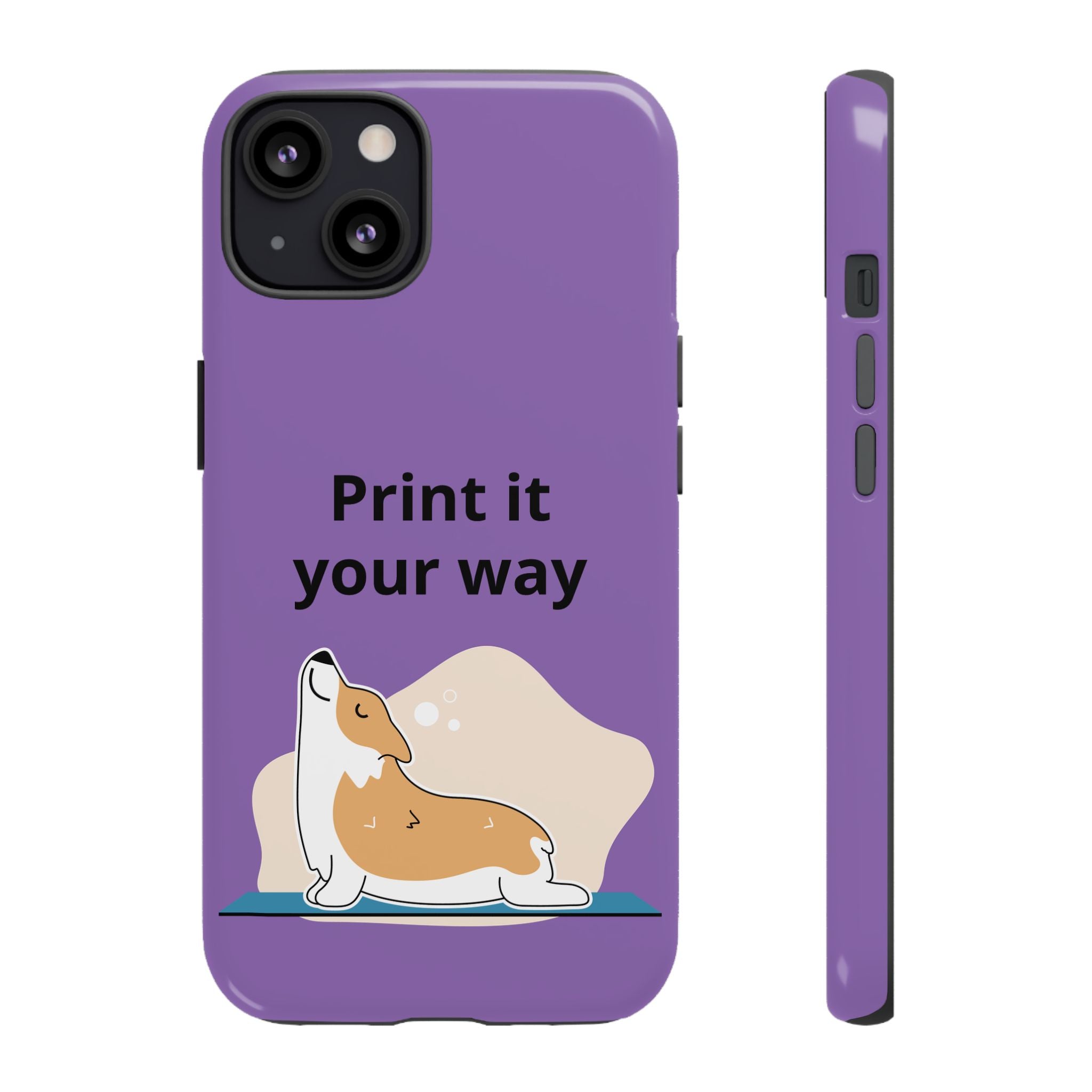 Corgi Stretch Phone Case – "Print it your way" Purple Protective Case