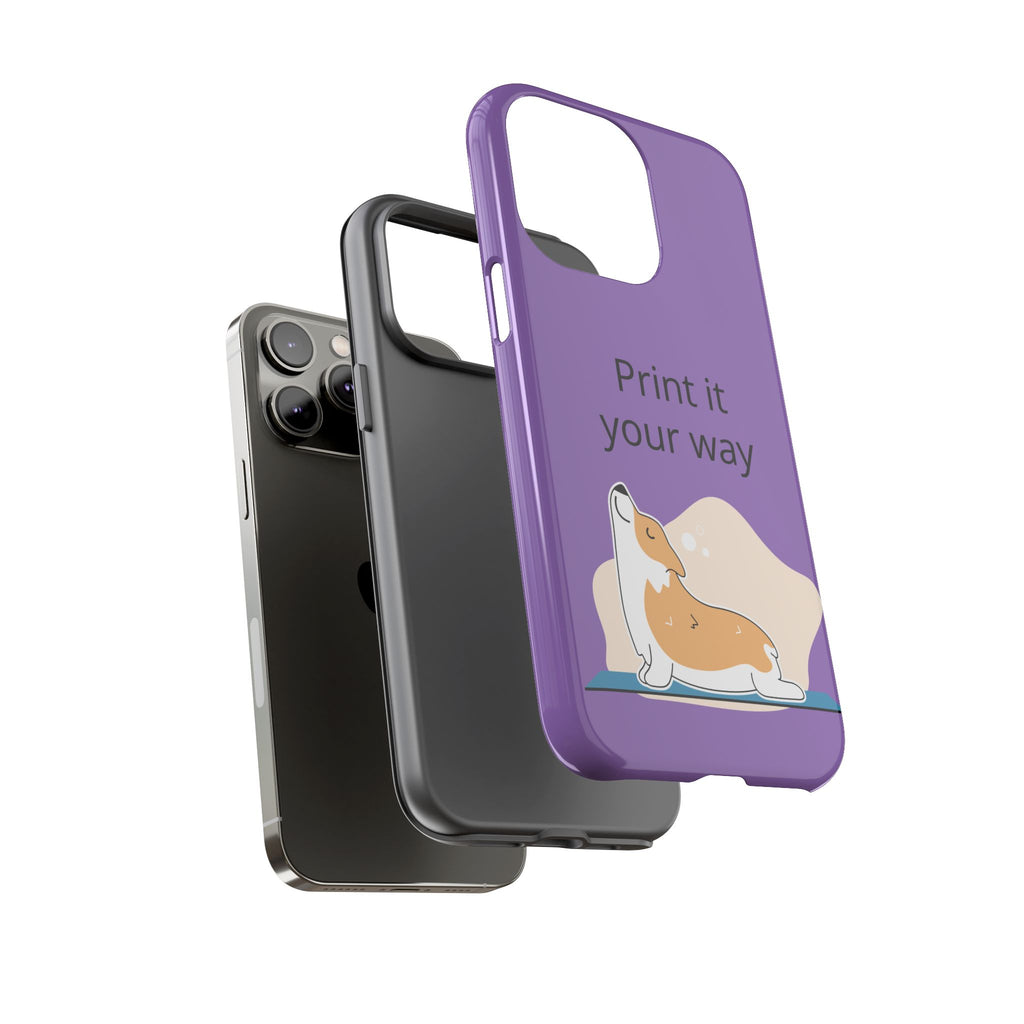 Corgi Stretch Phone Case – "Print it your way" Purple Protective Case