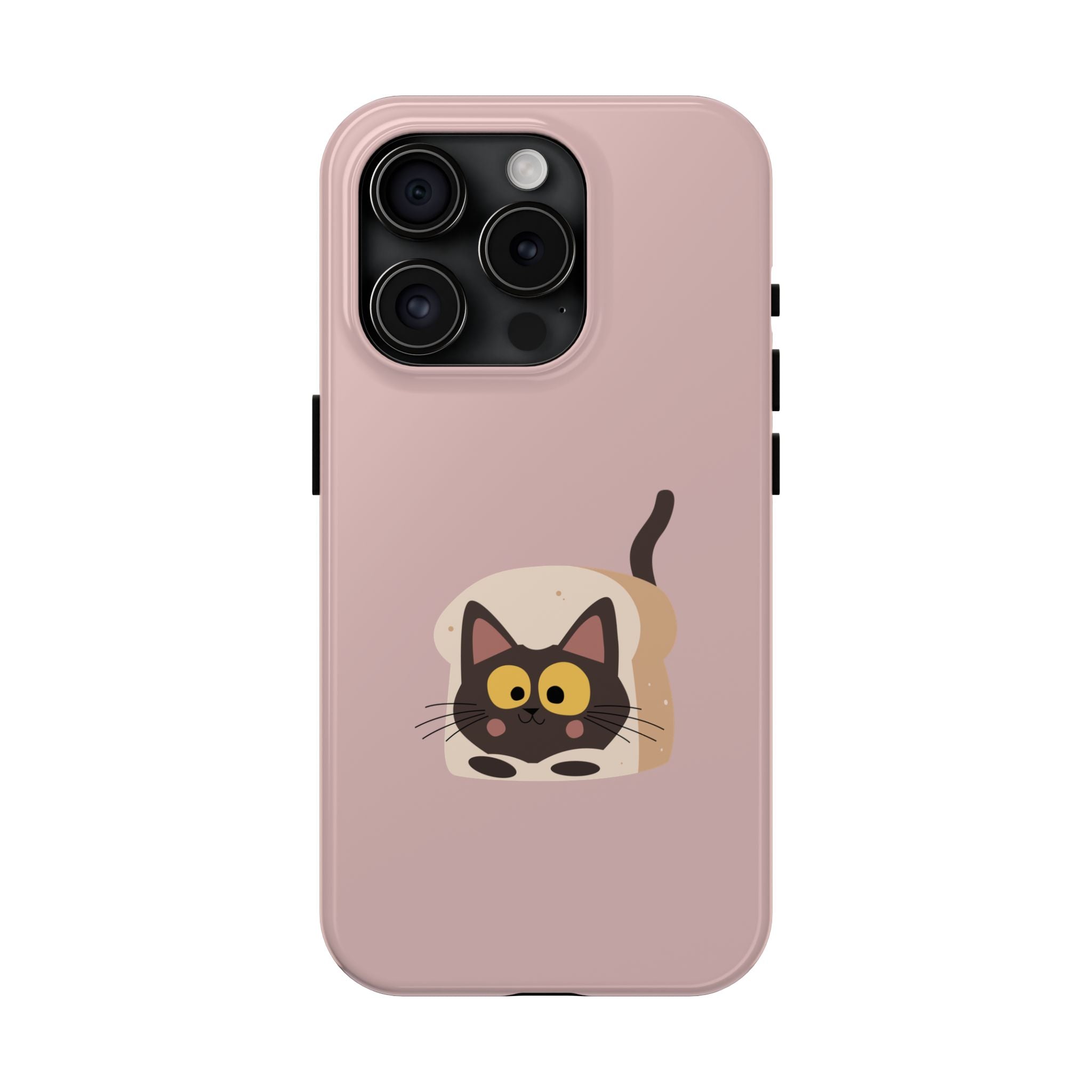 Tough Phone Case — Cute Black Cat in Bread Illustration (Protective iPhone Case)