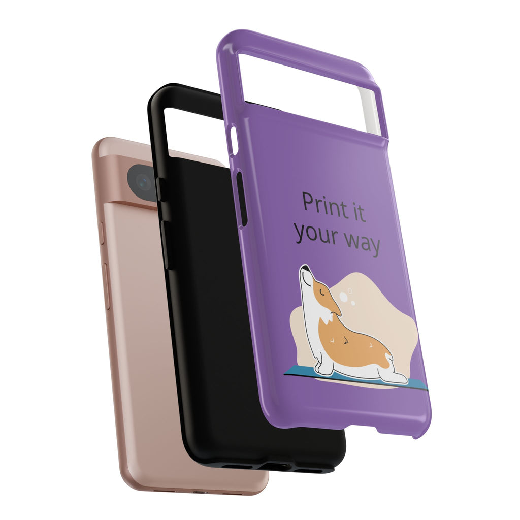 Corgi Stretch Phone Case – "Print it your way" Purple Protective Case