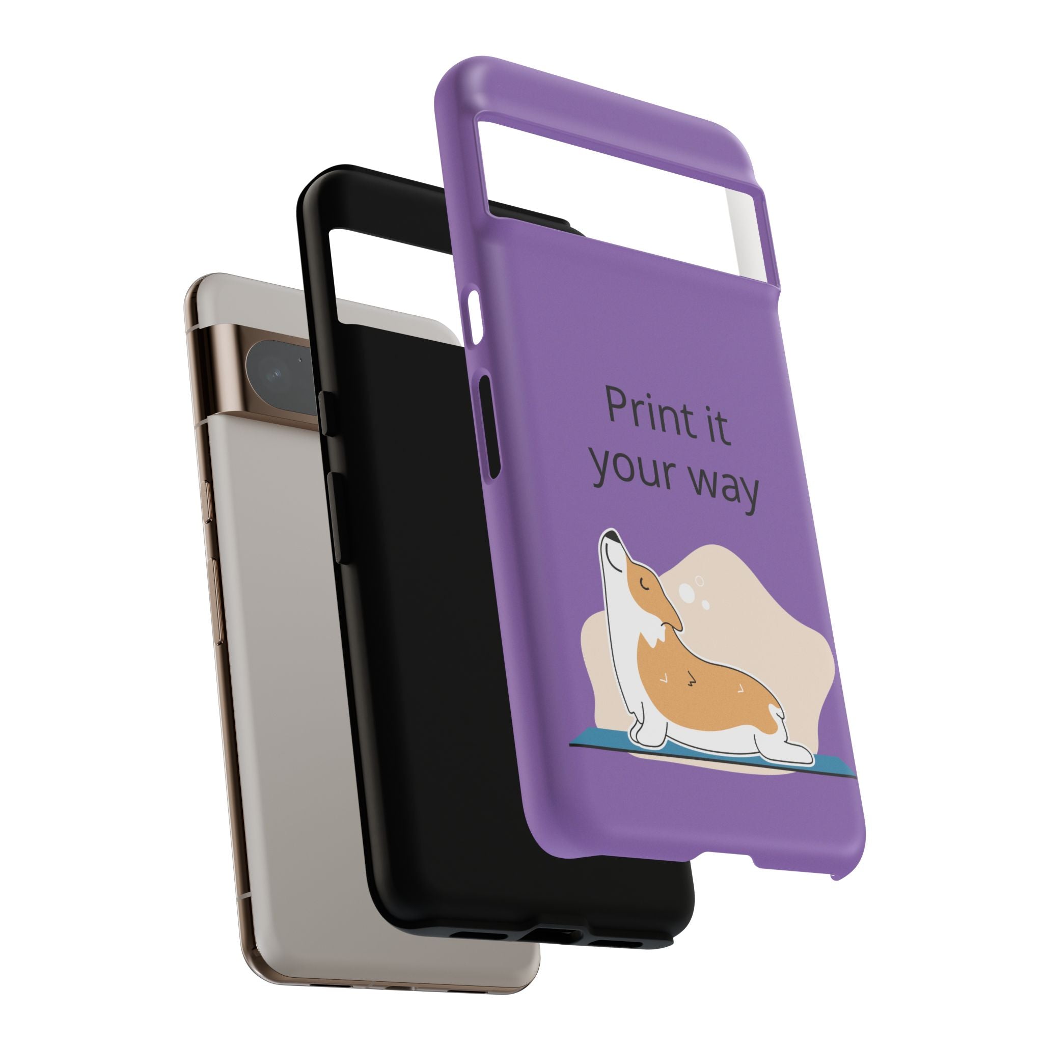 Corgi Stretch Phone Case – "Print it your way" Purple Protective Case