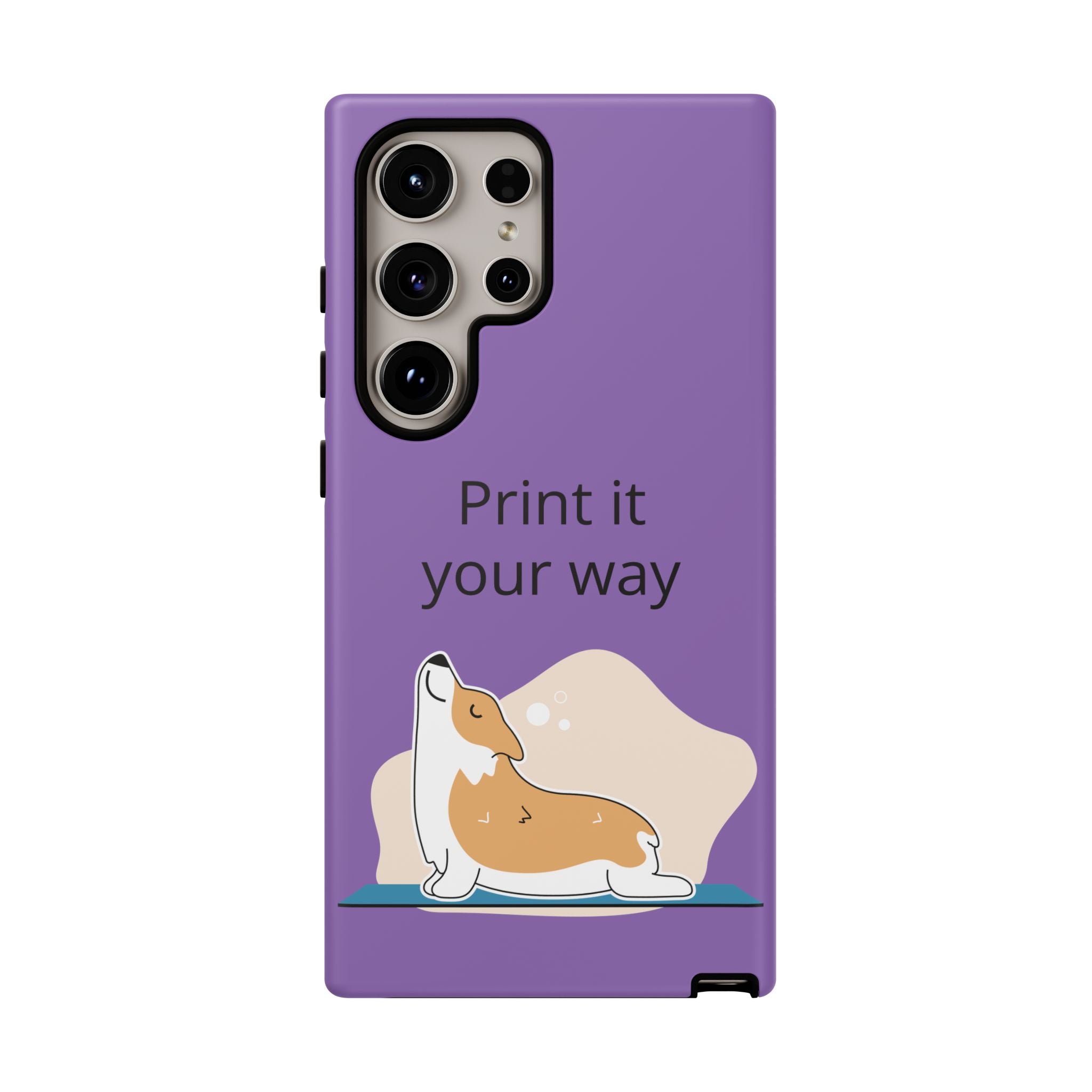 Corgi Stretch Phone Case – "Print it your way" Purple Protective Case