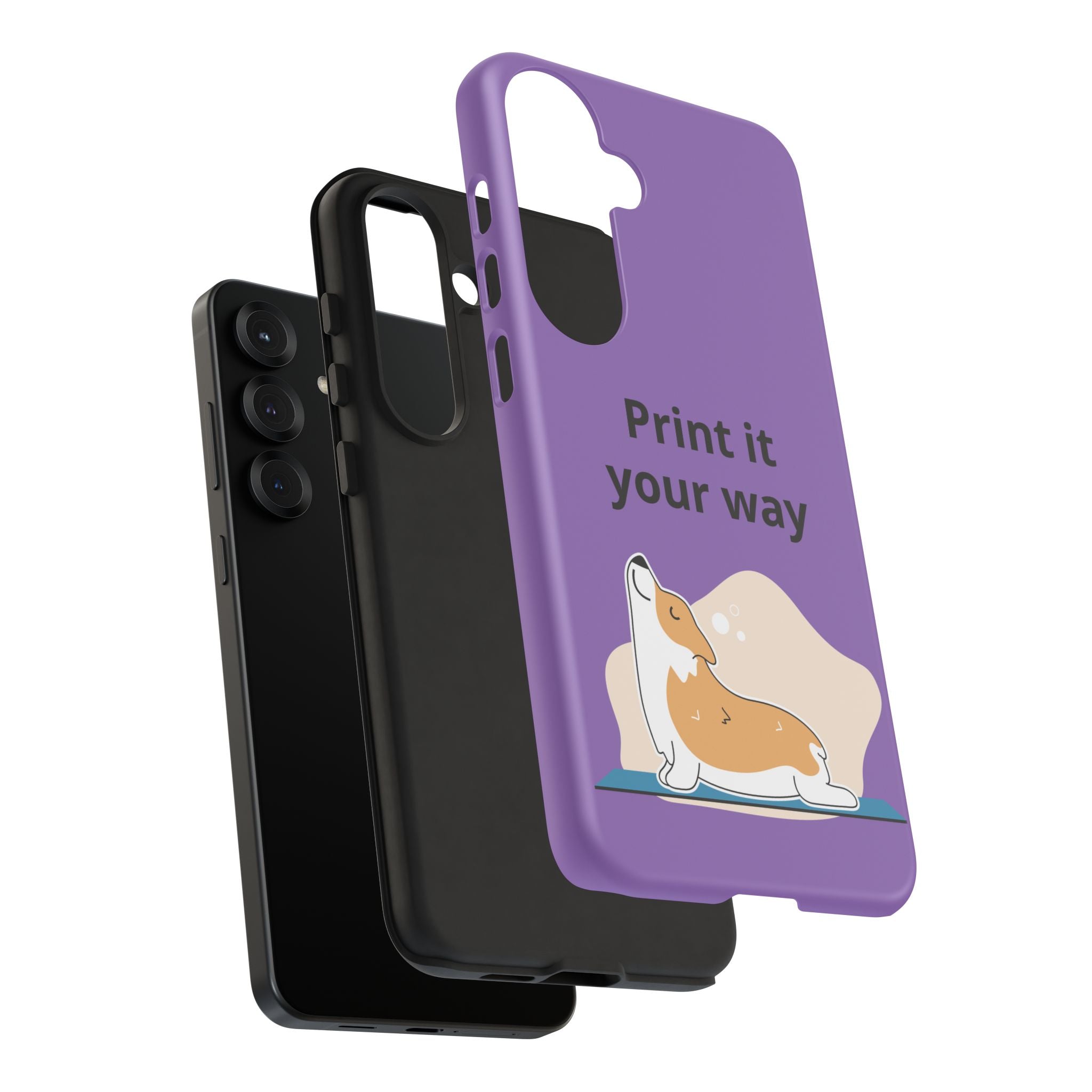 Corgi Stretch Phone Case – "Print it your way" Purple Protective Case