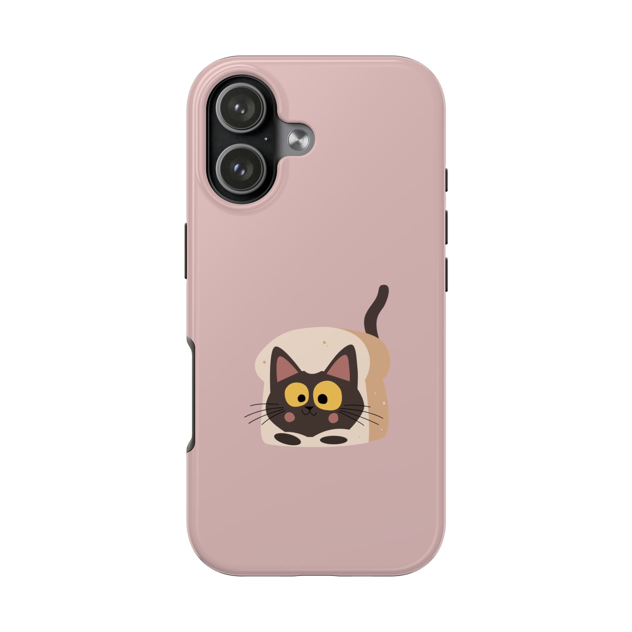 Tough Phone Case — Cute Black Cat in Bread Illustration (Protective iPhone Case)