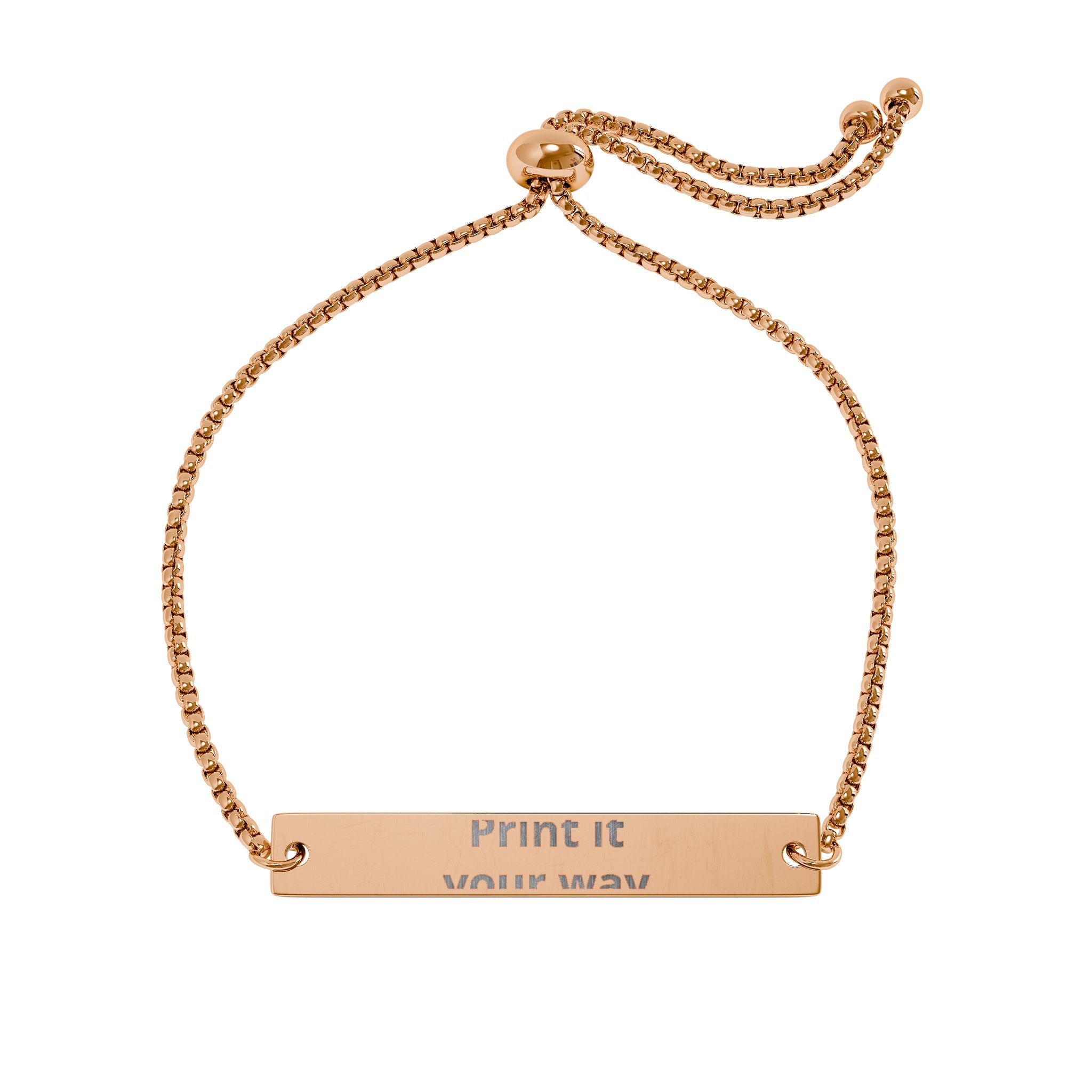 Engravable Flat Bar Bracelet — Adjustable Personalized Nameplate