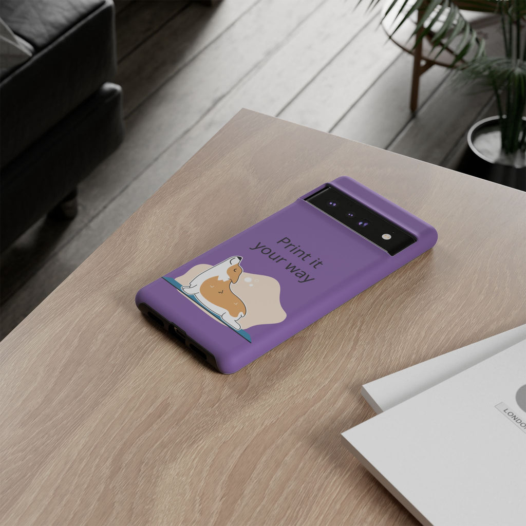 Corgi Stretch Phone Case – "Print it your way" Purple Protective Case