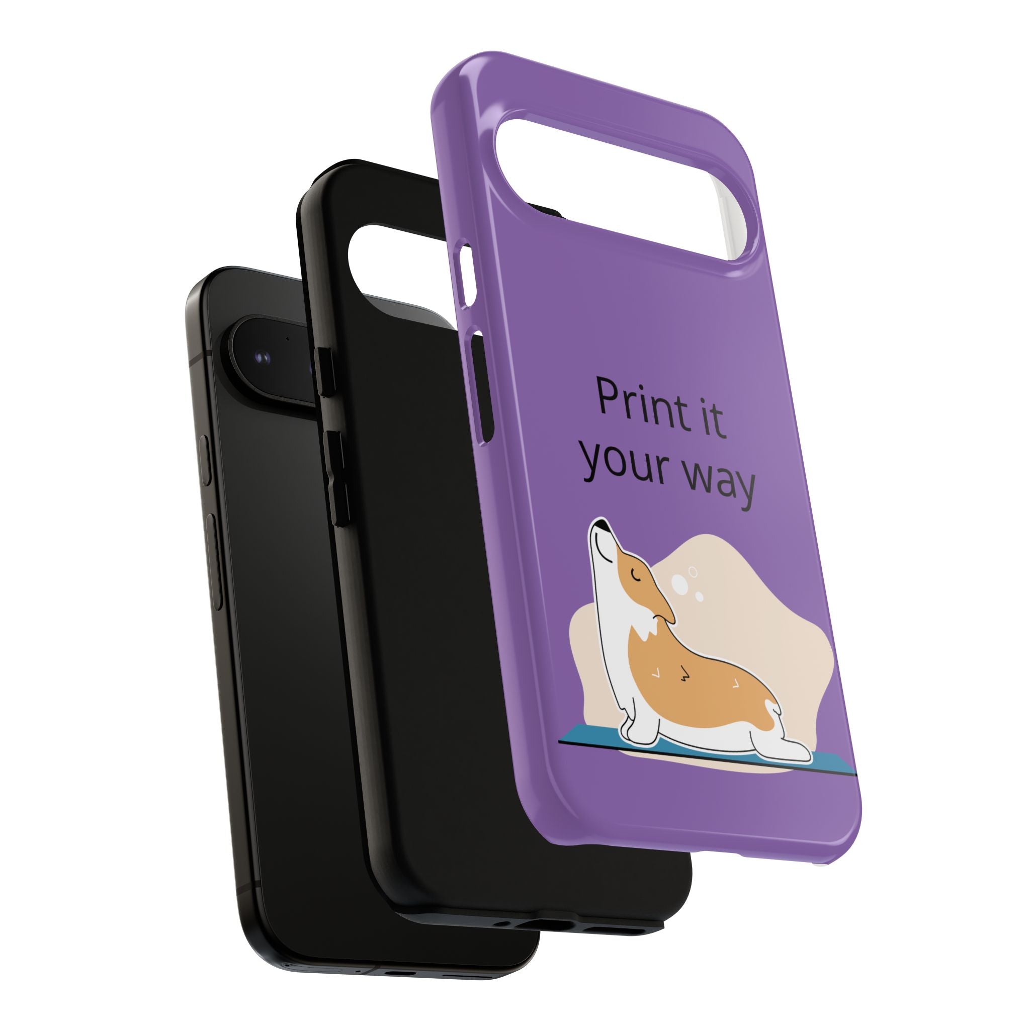 Corgi Stretch Phone Case – "Print it your way" Purple Protective Case