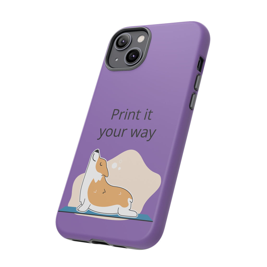 Corgi Stretch Phone Case – "Print it your way" Purple Protective Case