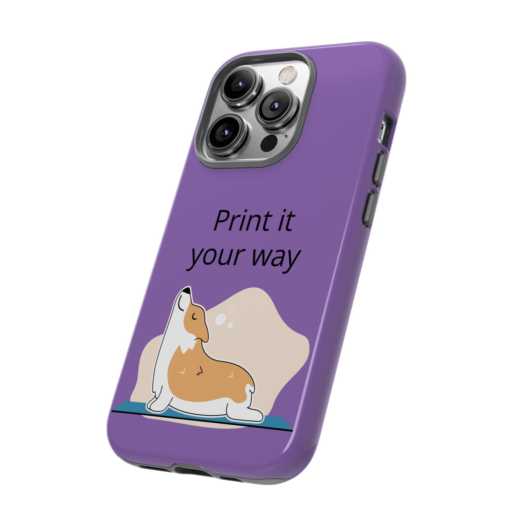 Corgi Stretch Phone Case – "Print it your way" Purple Protective Case
