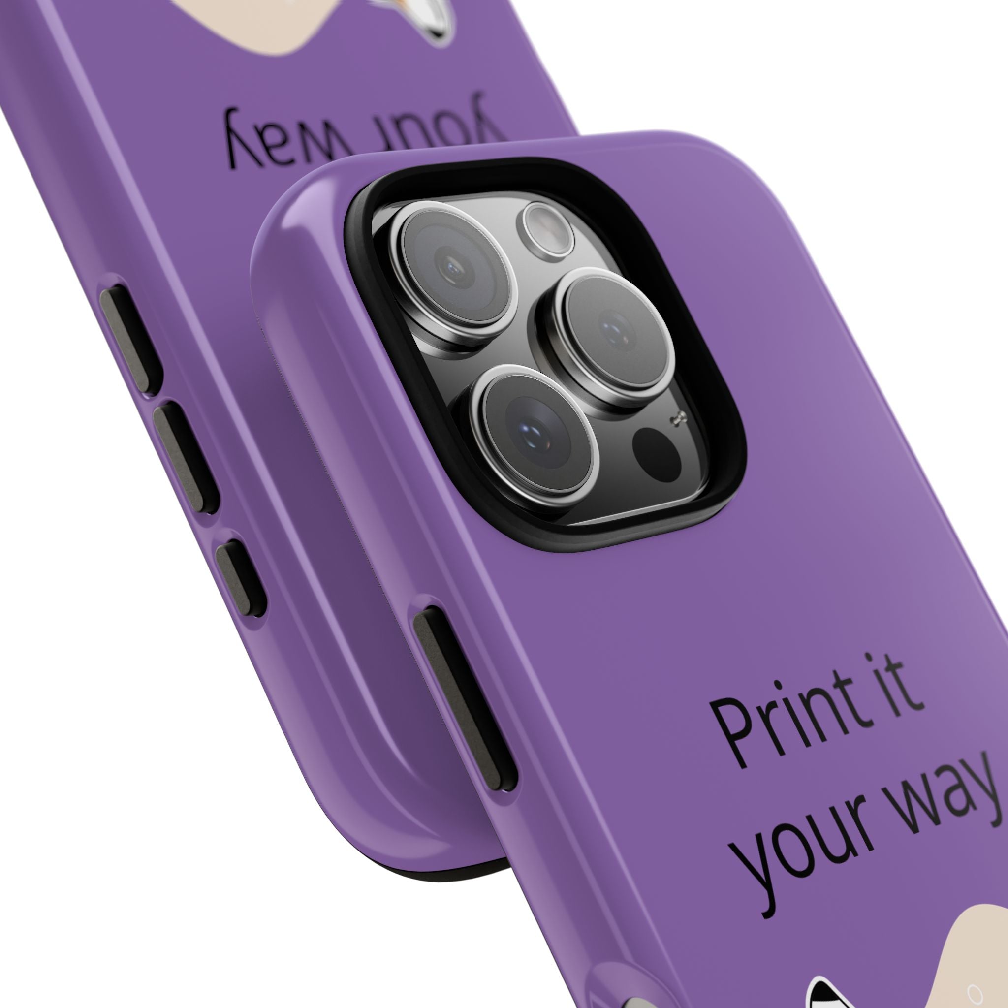 Corgi Stretch Phone Case – "Print it your way" Purple Protective Case
