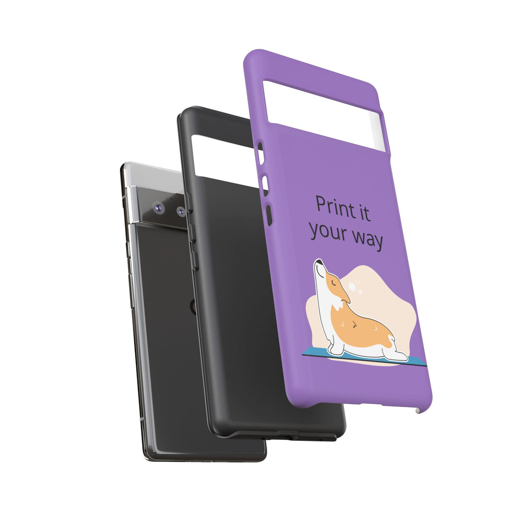 Corgi Stretch Phone Case – "Print it your way" Purple Protective Case