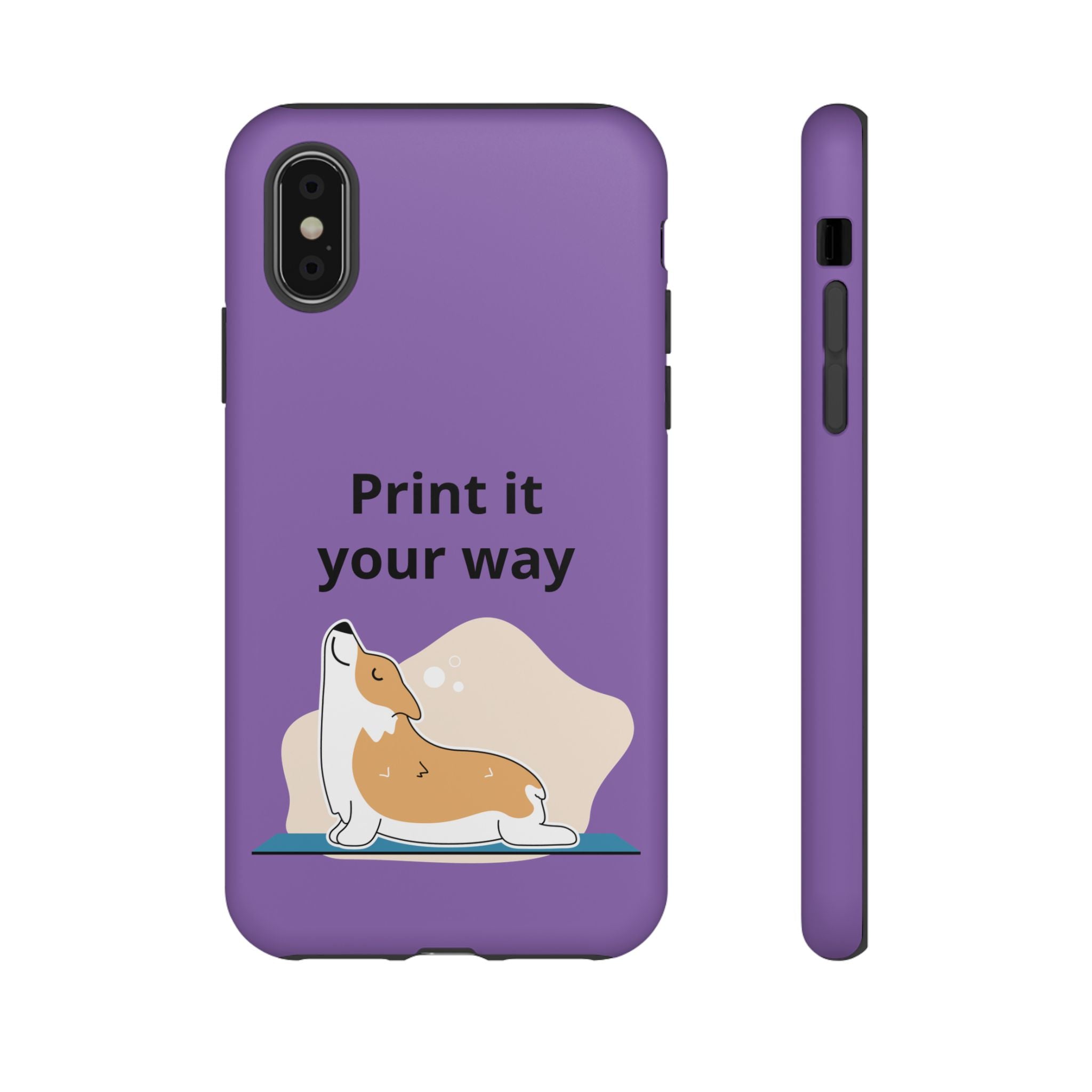 Corgi Stretch Phone Case – "Print it your way" Purple Protective Case