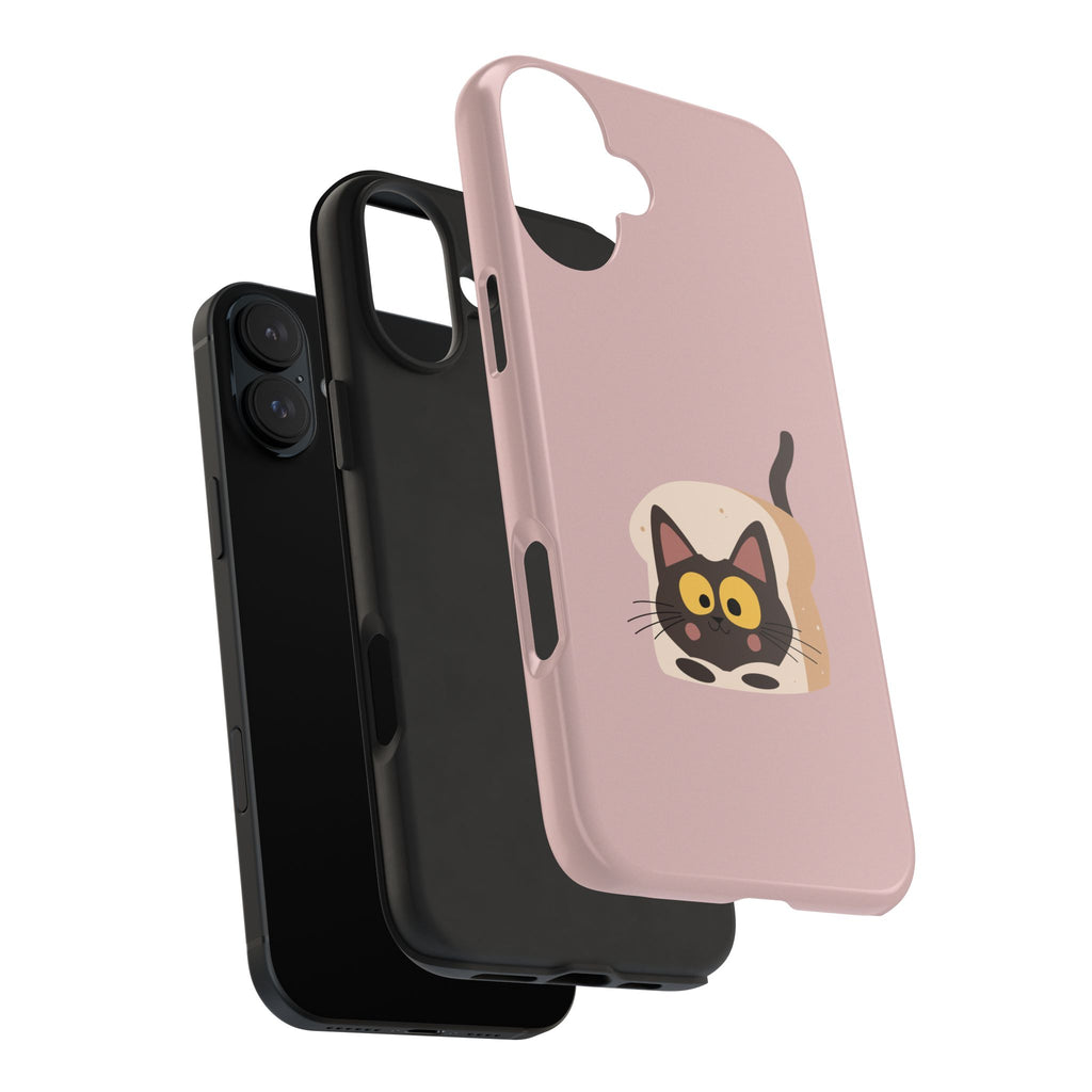 Tough Phone Case — Cute Black Cat in Bread Illustration (Protective iPhone Case)