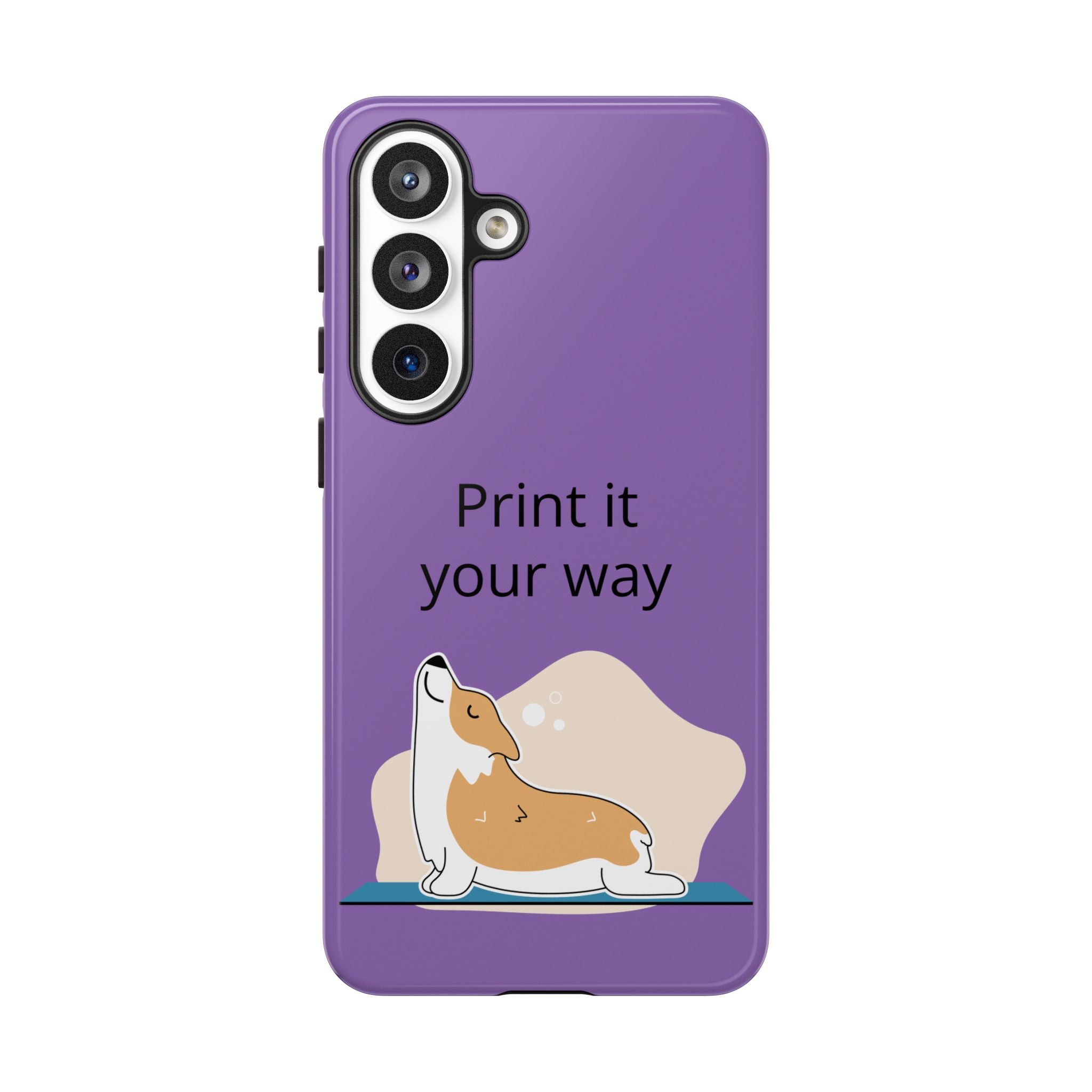 Corgi Stretch Phone Case – "Print it your way" Purple Protective Case