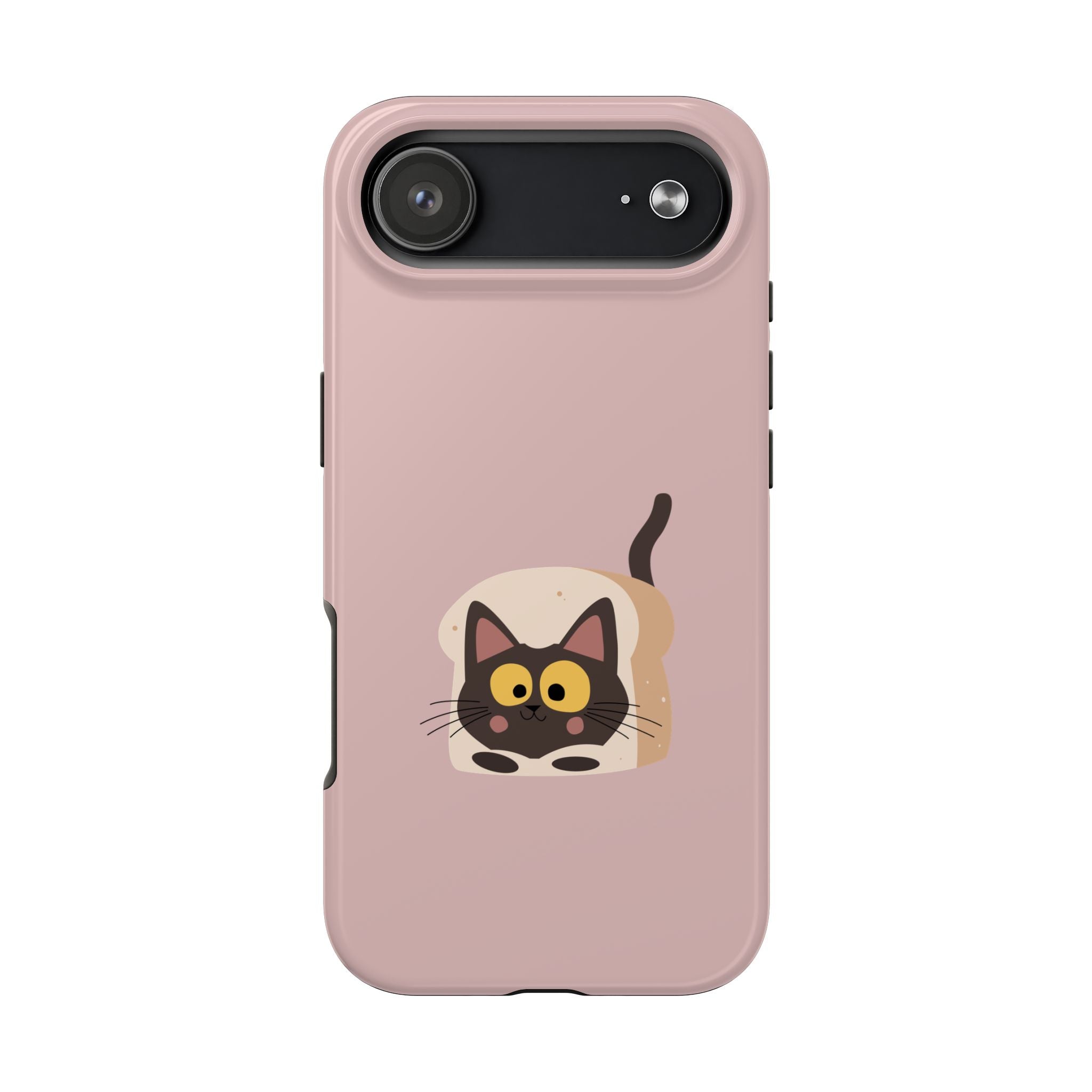 Tough Phone Case — Cute Black Cat in Bread Illustration (Protective iPhone Case)