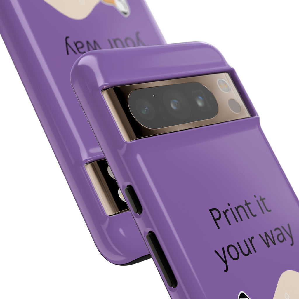 Corgi Stretch Phone Case – "Print it your way" Purple Protective Case