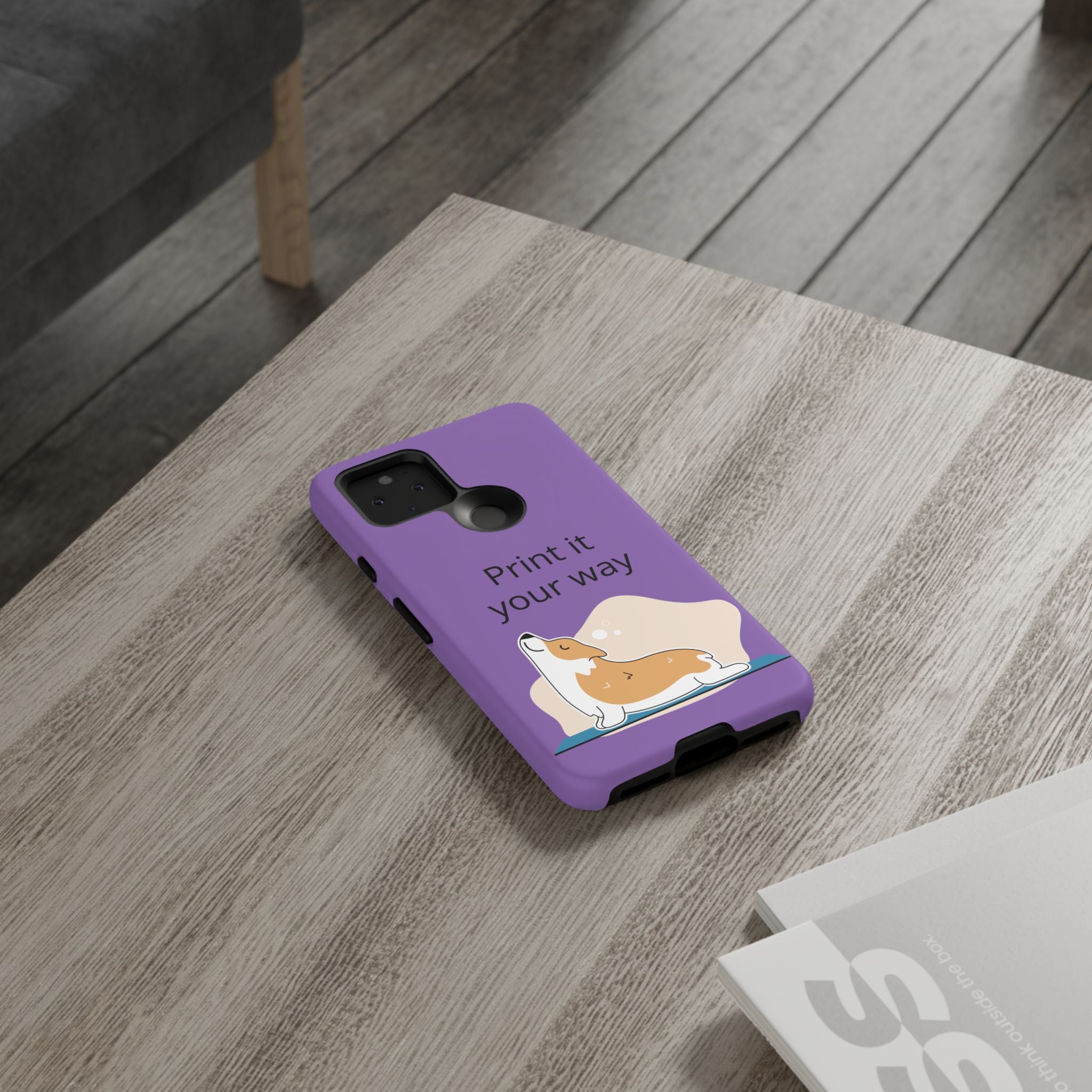 Corgi Stretch Phone Case – "Print it your way" Purple Protective Case