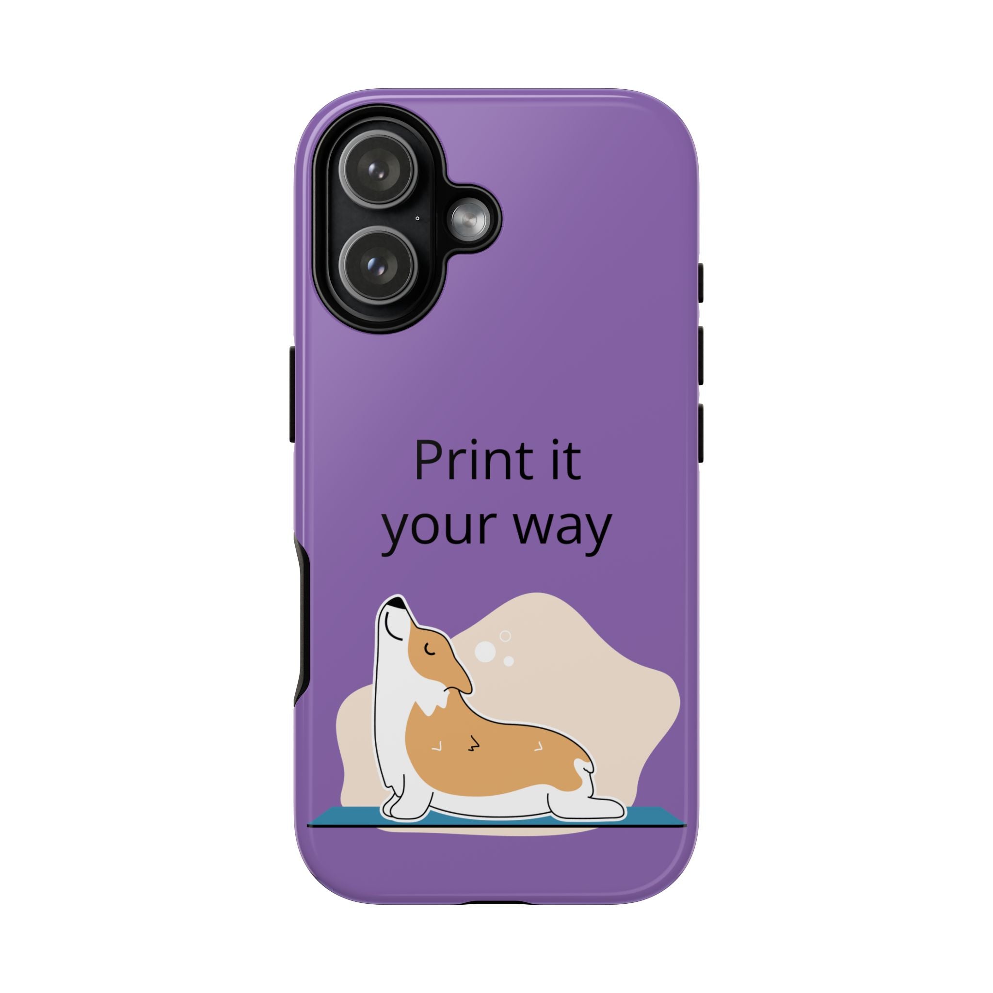 Corgi Stretch Phone Case – "Print it your way" Purple Protective Case